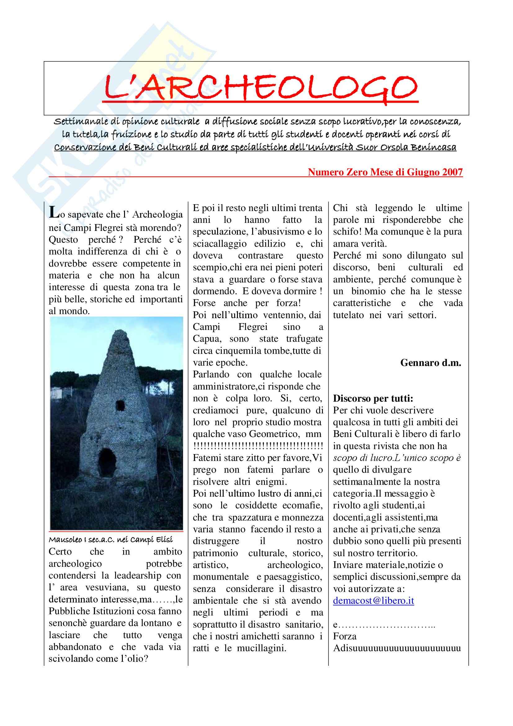 Archeologia classica Pag. 1