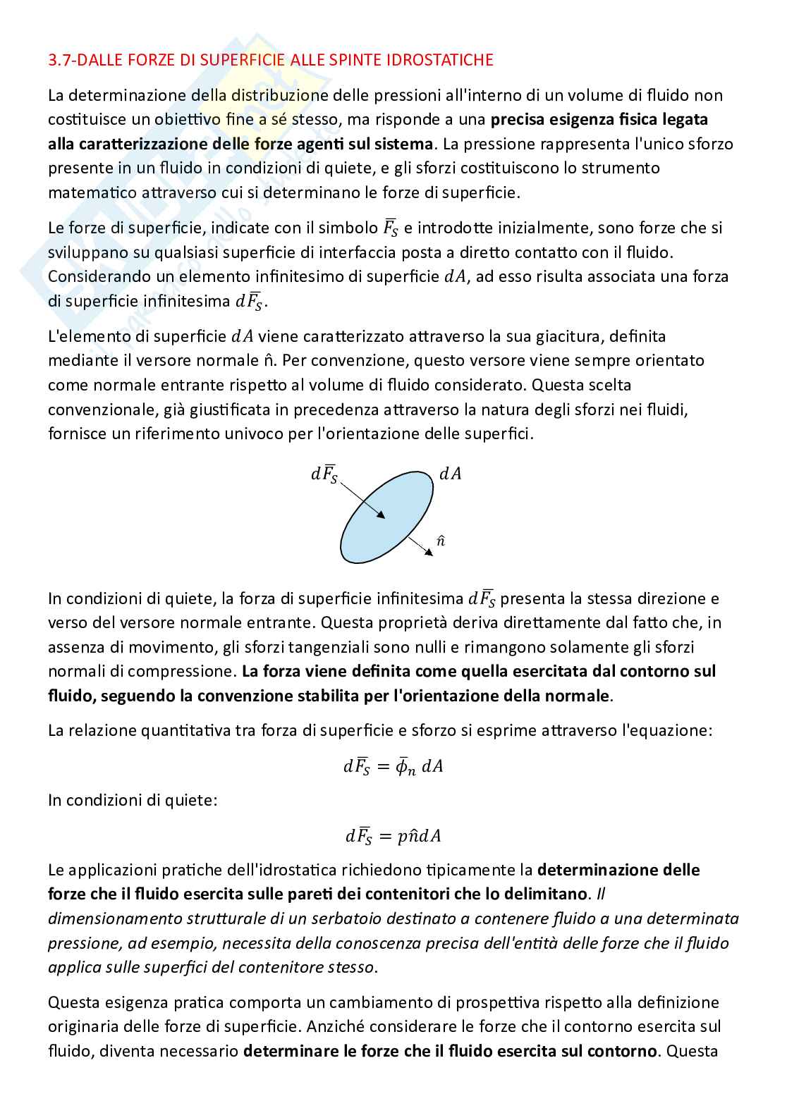 Meccanica dei fluidi, parte 3 - determinazione spinte in condizioni idrostatiche Pag. 1