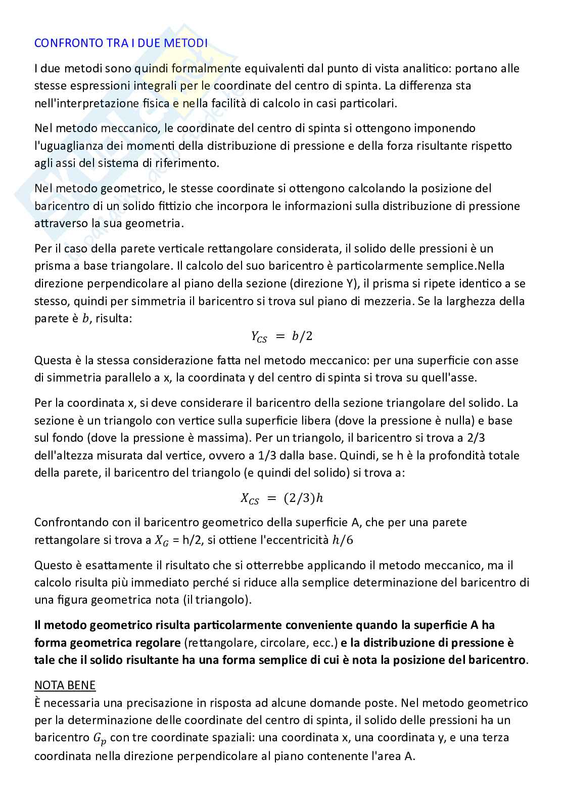 Meccanica dei fluidi, parte 3 - determinazione spinte in condizioni idrostatiche Pag. 21