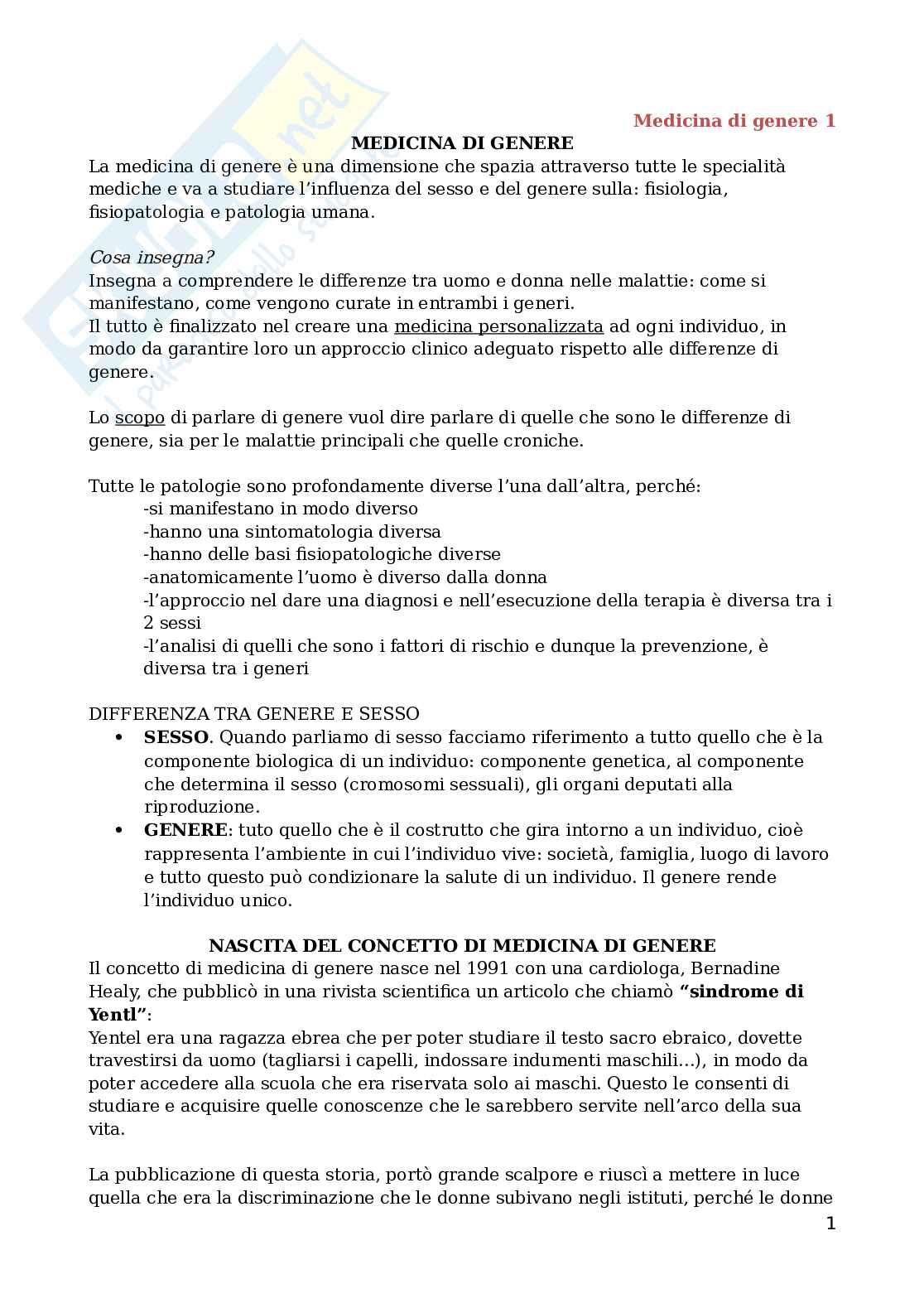 Medicina di genere Pag. 1