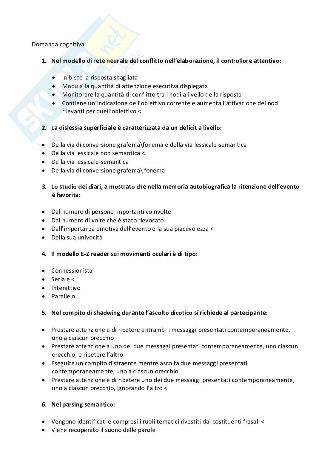 Riassunto esame Psicologia generale, Prof. Primativo Silvia, libro consigliato Psicologia cognitiva, Eysenck, Keane Pag. 11