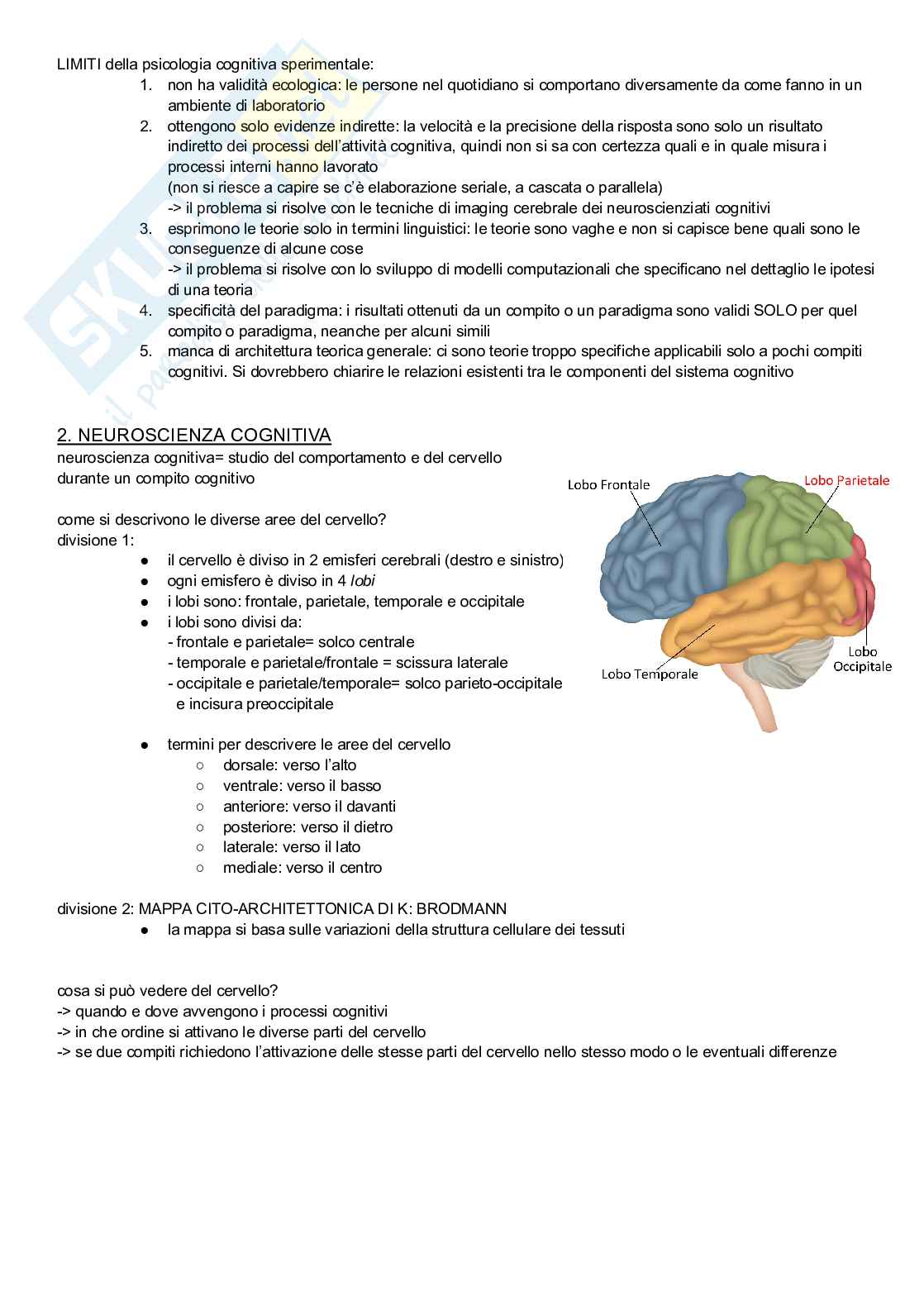 Riassunto esame Psicologia generale, Prof. Primativo Silvia, libro consigliato Psicologia cognitiva, Eysenck, Keane Pag. 2