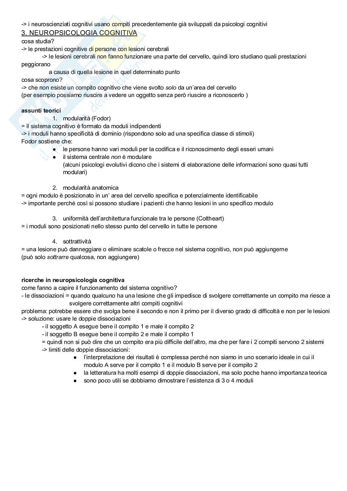 Riassunto esame Psicologia generale, Prof. Primativo Silvia, libro consigliato Psicologia cognitiva, Eysenck, Keane Pag. 6