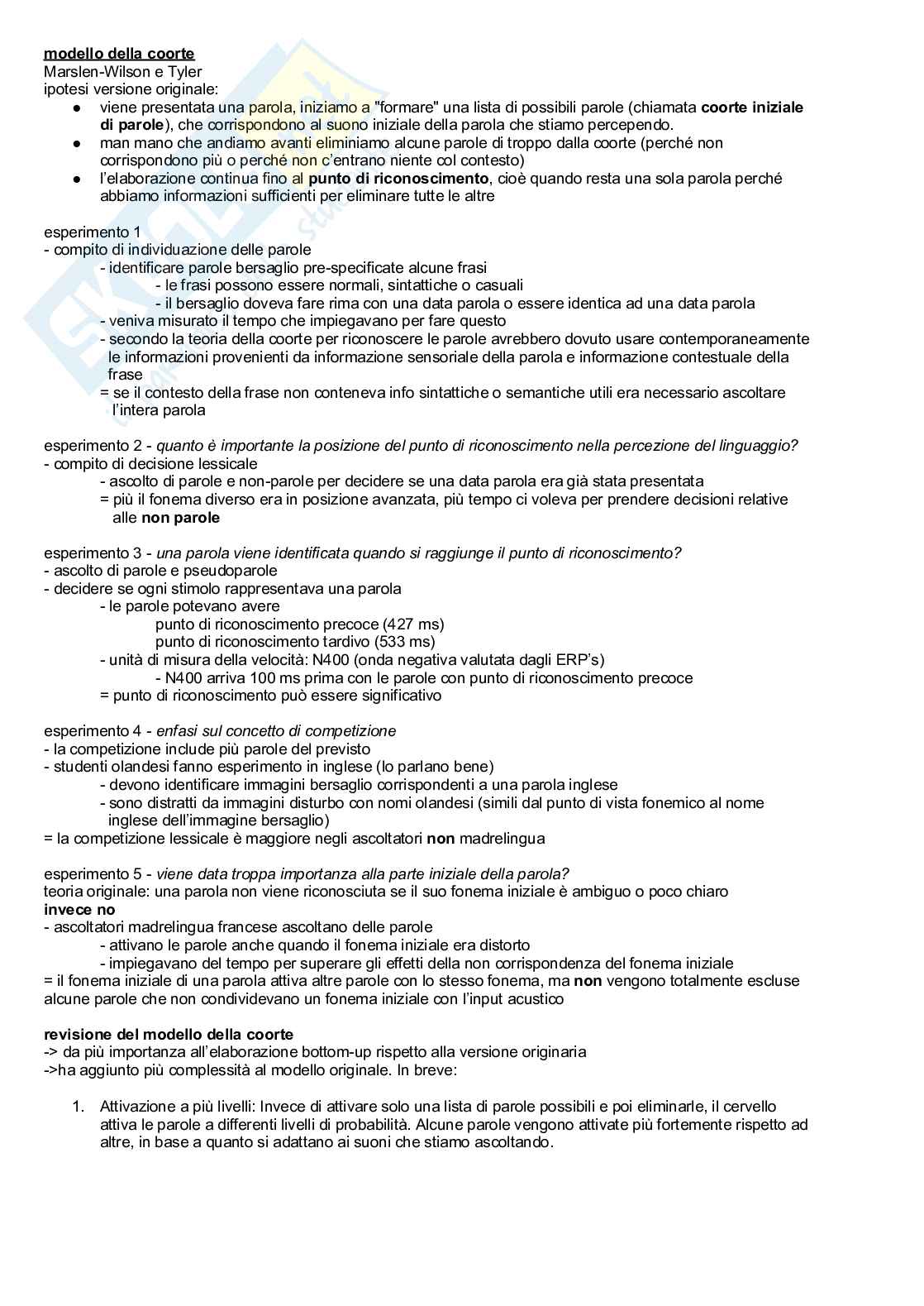 Riassunto esame Psicologia generale, Prof. Primativo Silvia, libro consigliato Psicologia cognitiva, Eysenck, Keane Pag. 71