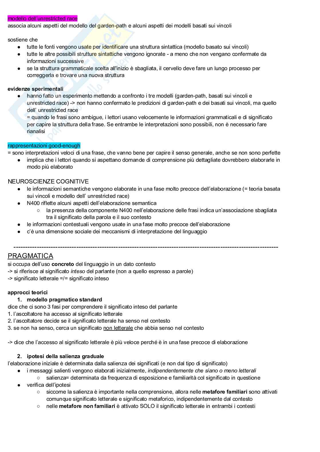 Riassunto esame Psicologia generale, Prof. Primativo Silvia, libro consigliato Psicologia cognitiva, Eysenck, Keane Pag. 76