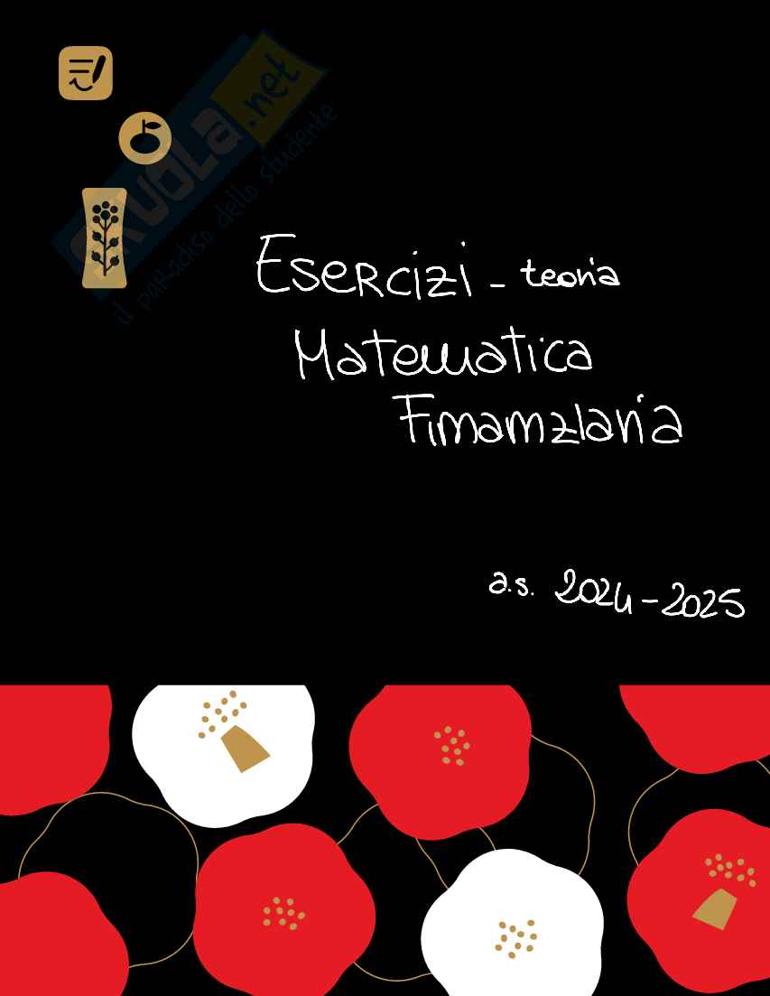 Riassunto esame Matematica finanziaria, Prof. Figà Talamanca Gianna, libro consigliato Manuale di finanza, Castellani  Pag. 1