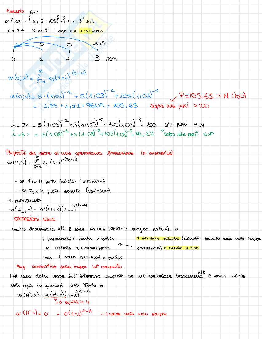 Riassunto esame Matematica finanziaria, Prof. Figà Talamanca Gianna, libro consigliato Manuale di finanza, Castellani  Pag. 21
