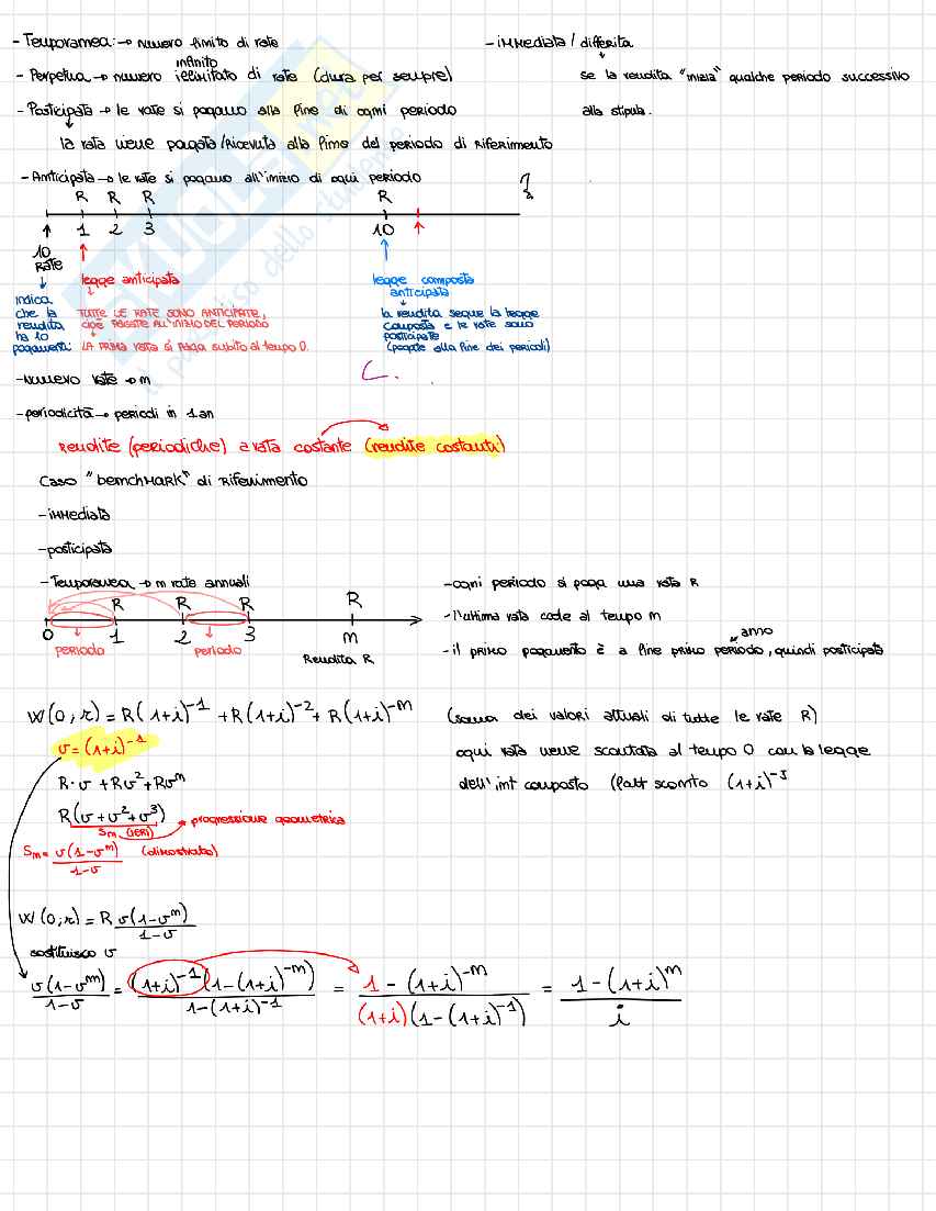 Riassunto esame Matematica finanziaria, Prof. Figà Talamanca Gianna, libro consigliato Manuale di finanza, Castellani  Pag. 26