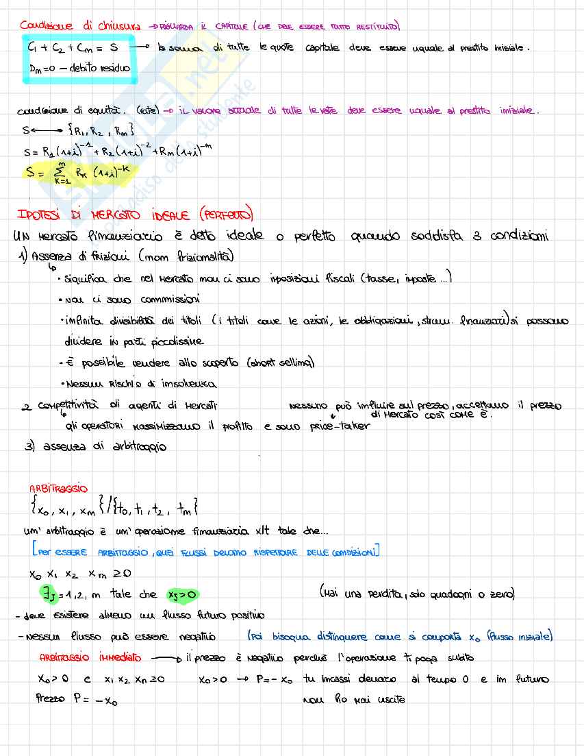 Riassunto esame Matematica finanziaria, Prof. Figà Talamanca Gianna, libro consigliato Manuale di finanza, Castellani  Pag. 31