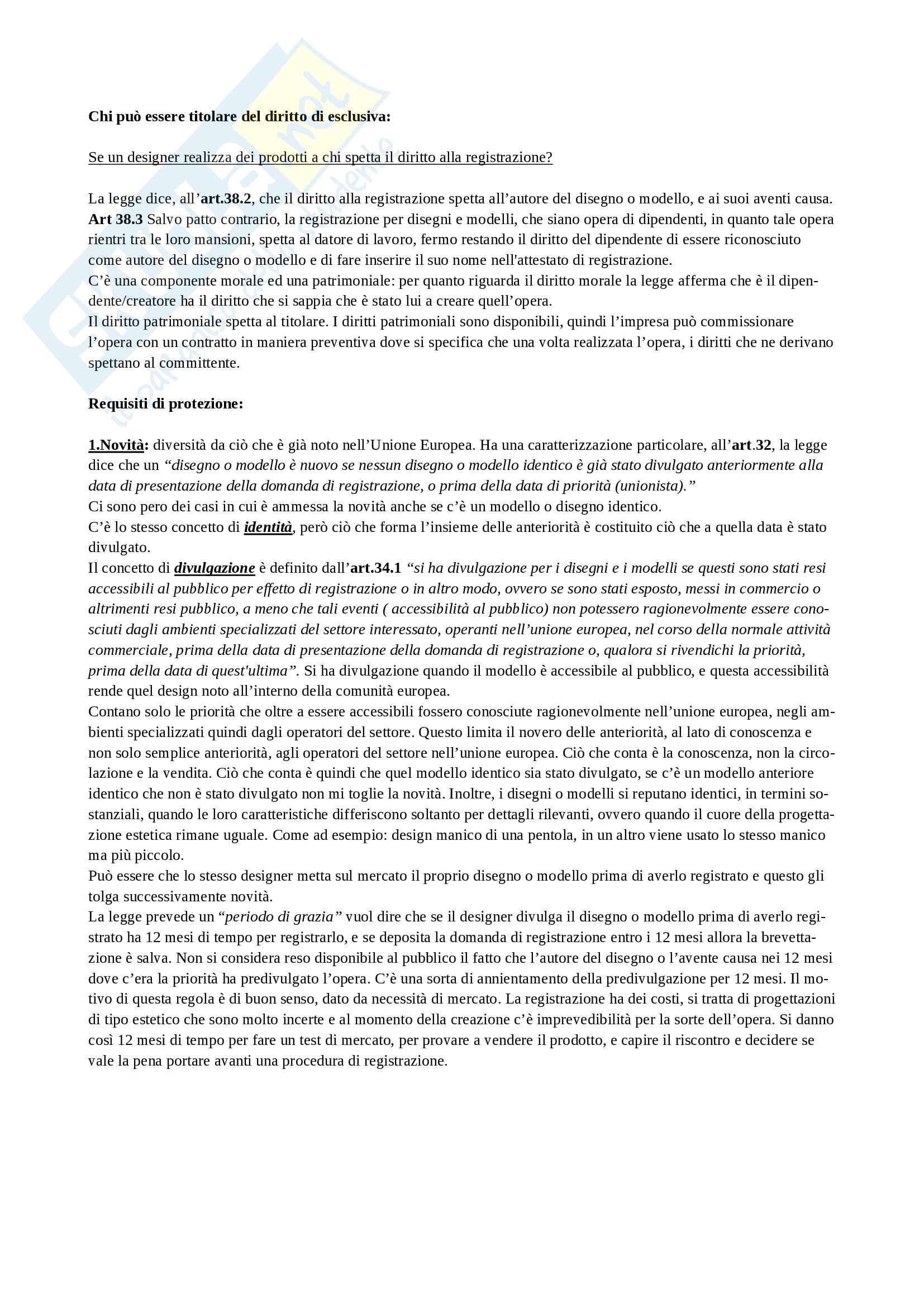 Appunti Diritto Industriale, prof. Sironi: seconda parte Pag. 41