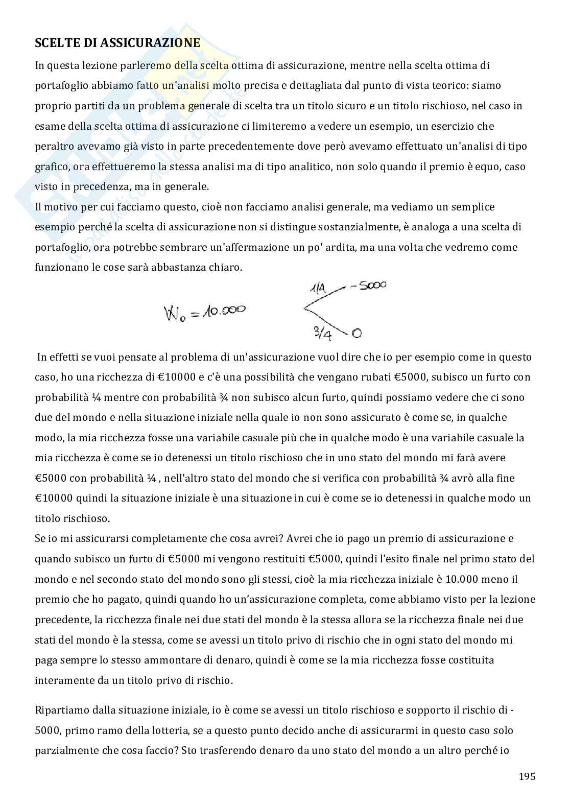 Microeconomia per la finanza, secondo parziale, prof. Colombo Pag. 46