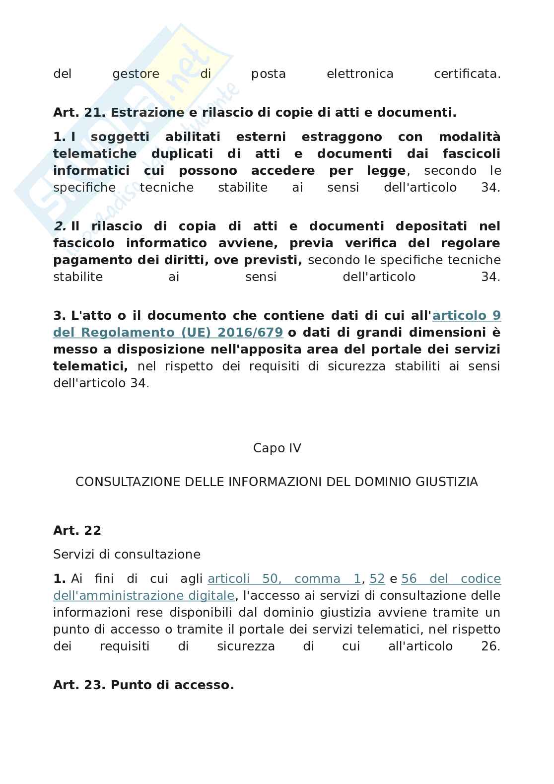 Schemi sul Regolamento concernente le regole tecniche per l'adozione nel processo civile e nel processo penale, delle tecnologie dell'informazione e della comunicazione Pag. 16
