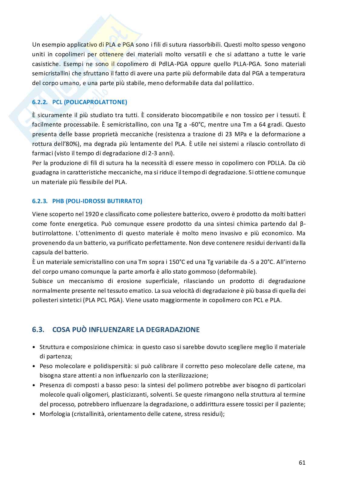 Appunti Biomateriali - seconda parte Pag. 61