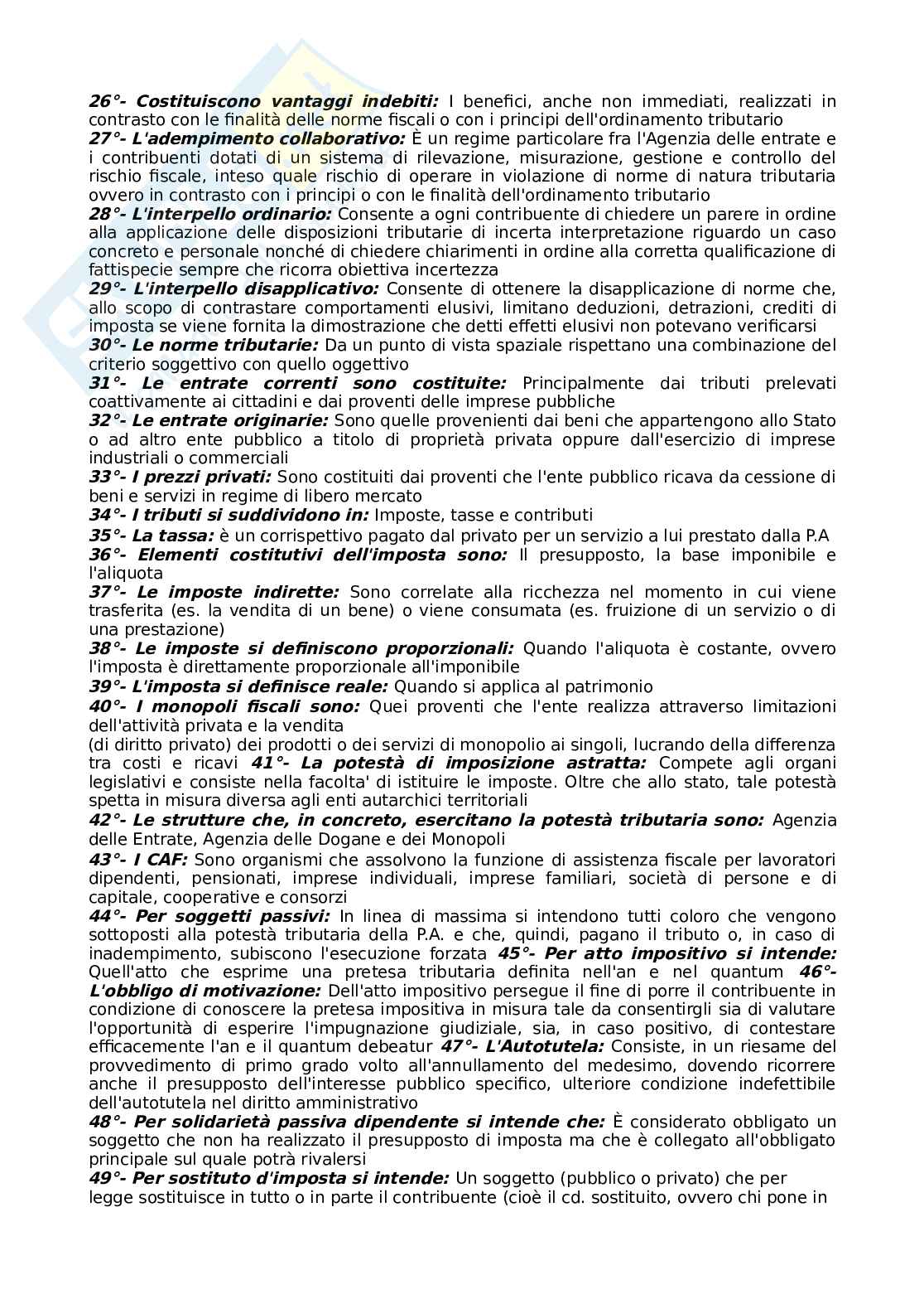 Paniere esame Diritto tributario  Pag. 2