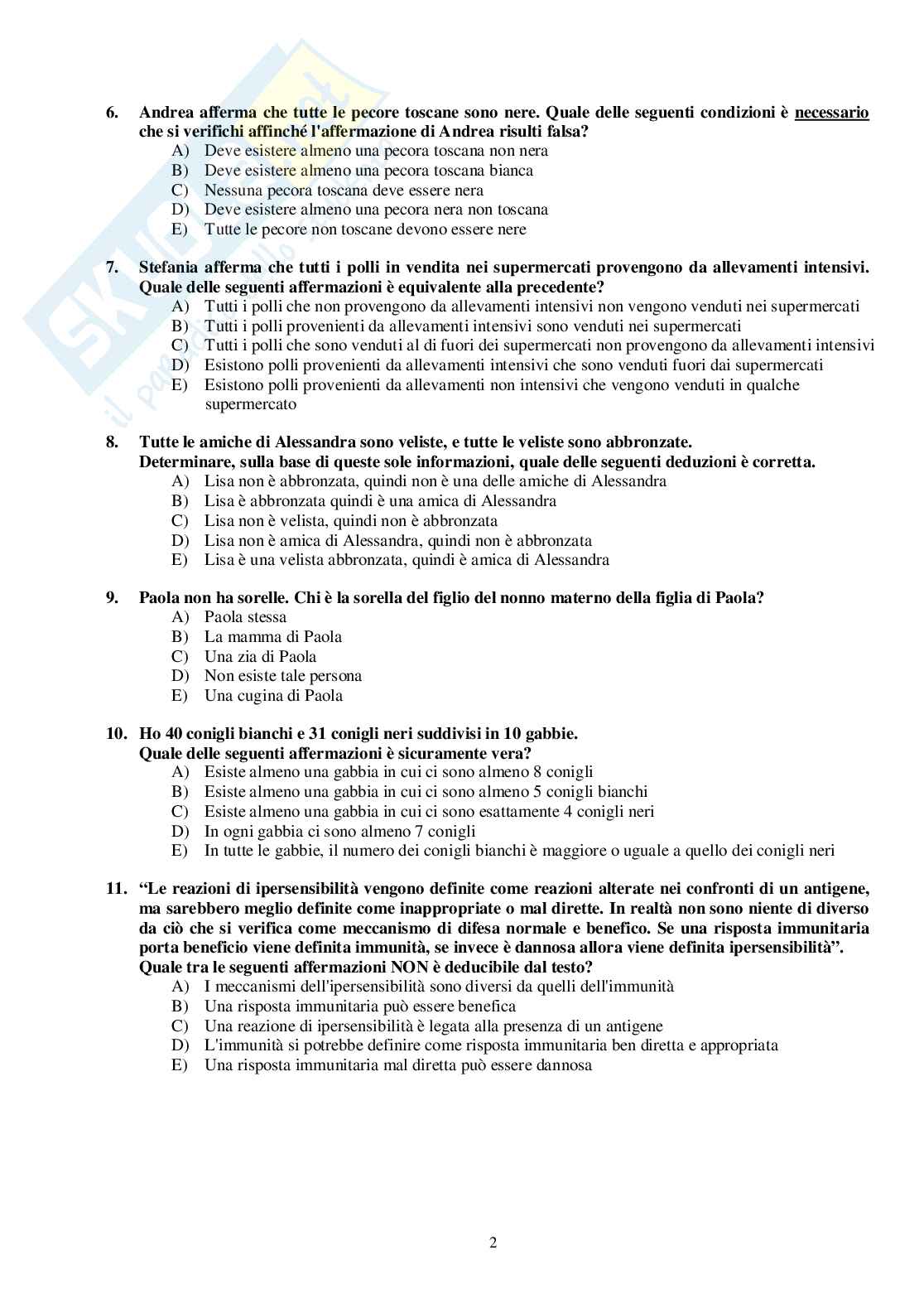 Quesiti e risposte 2011/2012 Odontoiatria Pag. 2