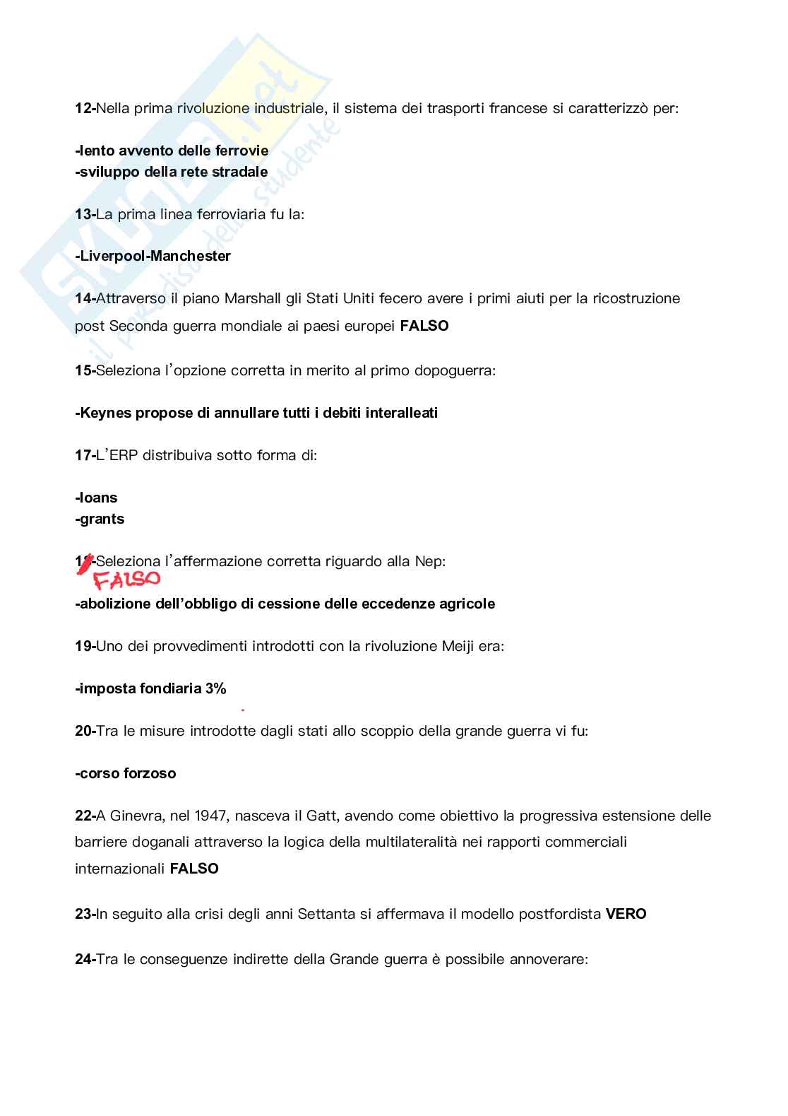 Esercitazioni Dinamiche dell’economia globale Pag. 2