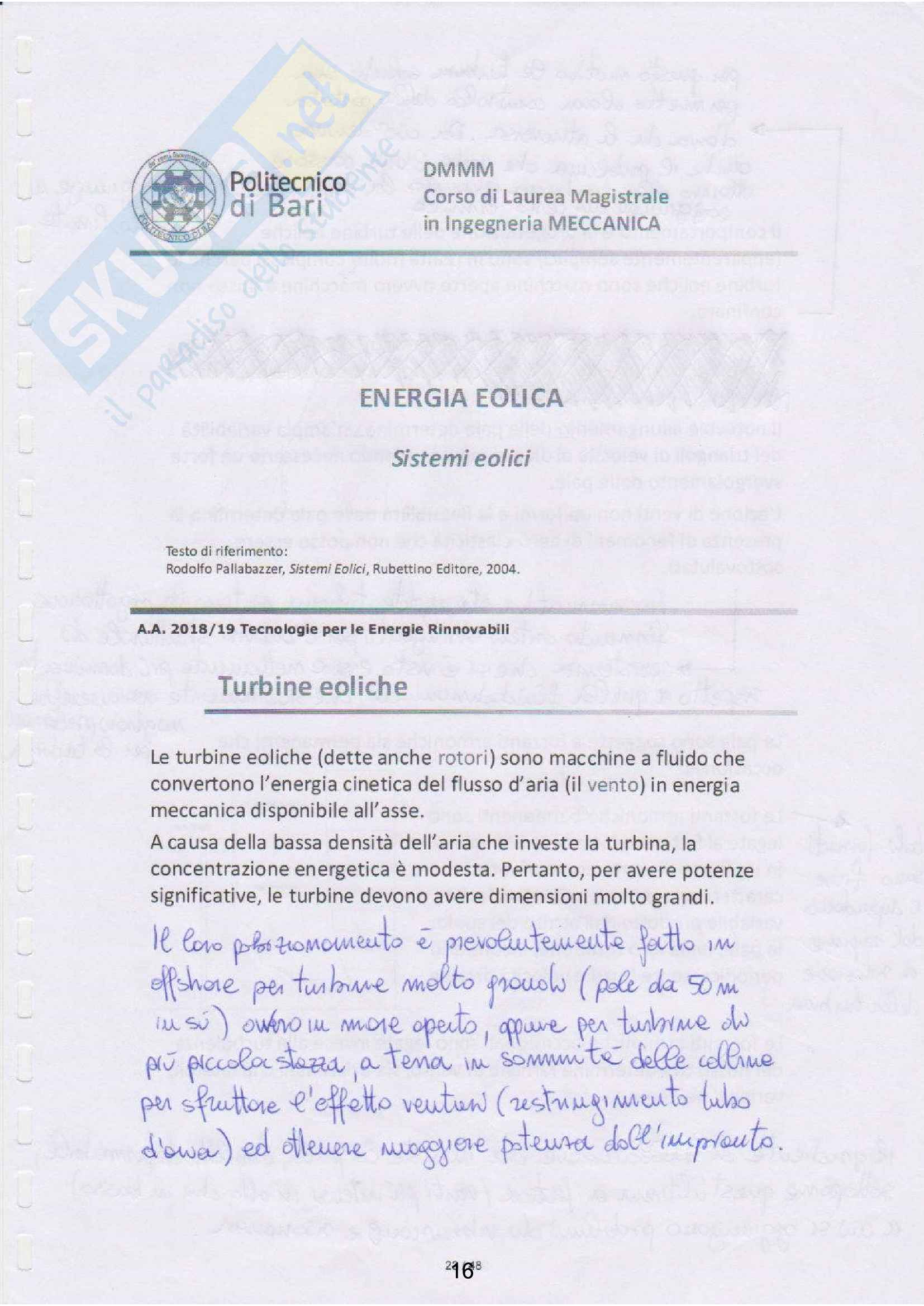 Appunti di Tecnologie delle Energie Rinnovabili [TER] Pag. 16