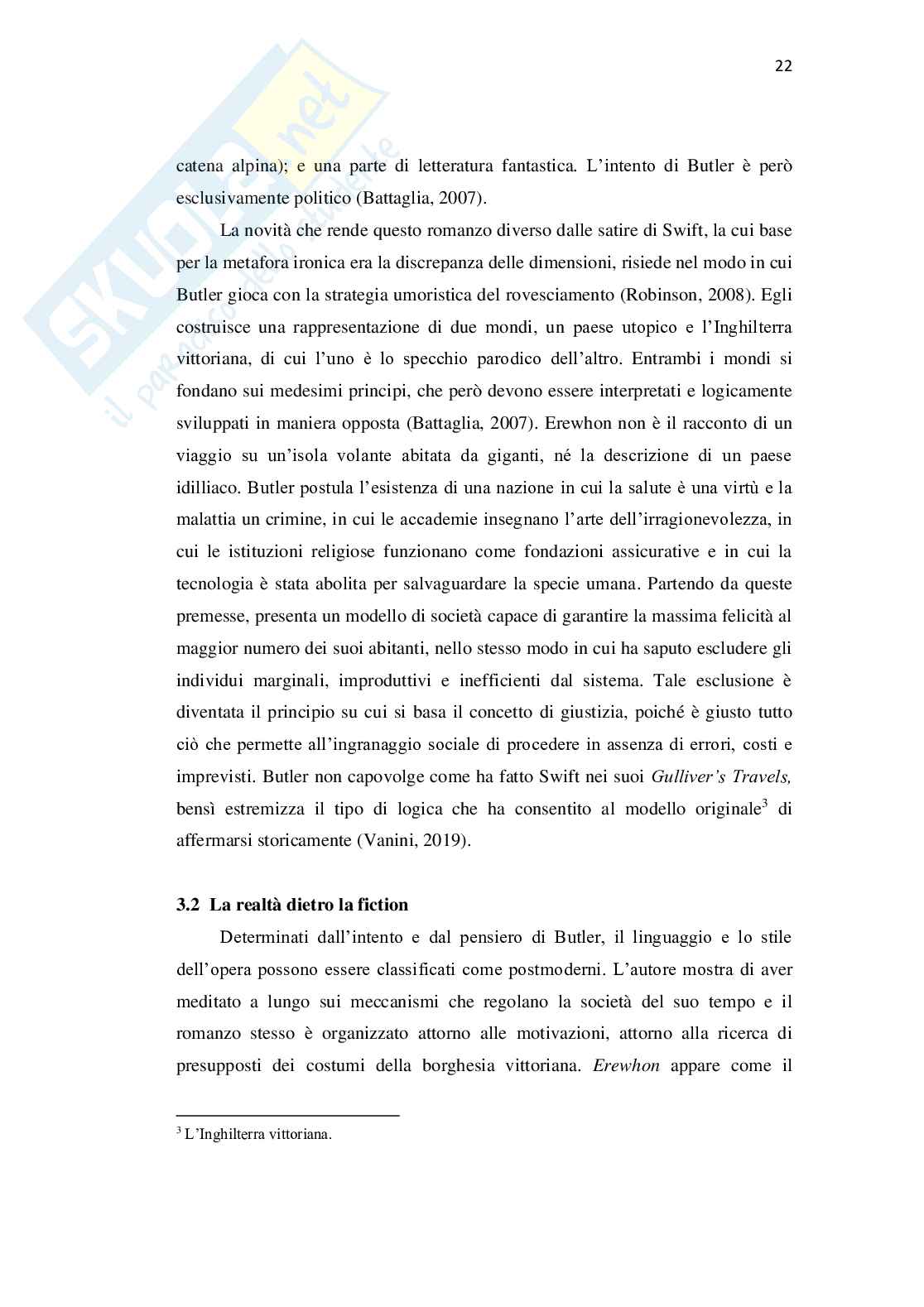 L’evoluzione dell’utopia letteraria in distopia in Erewhon di Samuel Butler Pag. 26