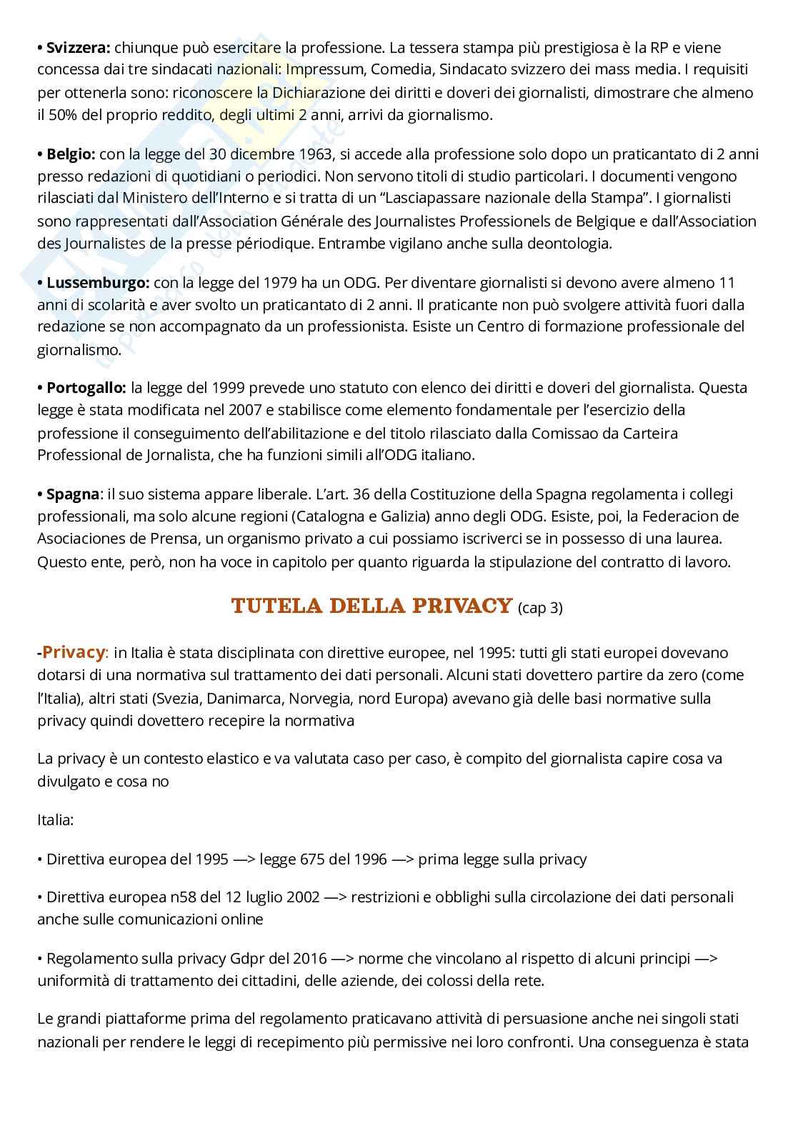 Riassunto esame Diritto dell'informazione, Prof. Razzante Ruben, libro consigliato Manuale di diritto dell’informazione e della comunicazione, Razzante Pag. 26