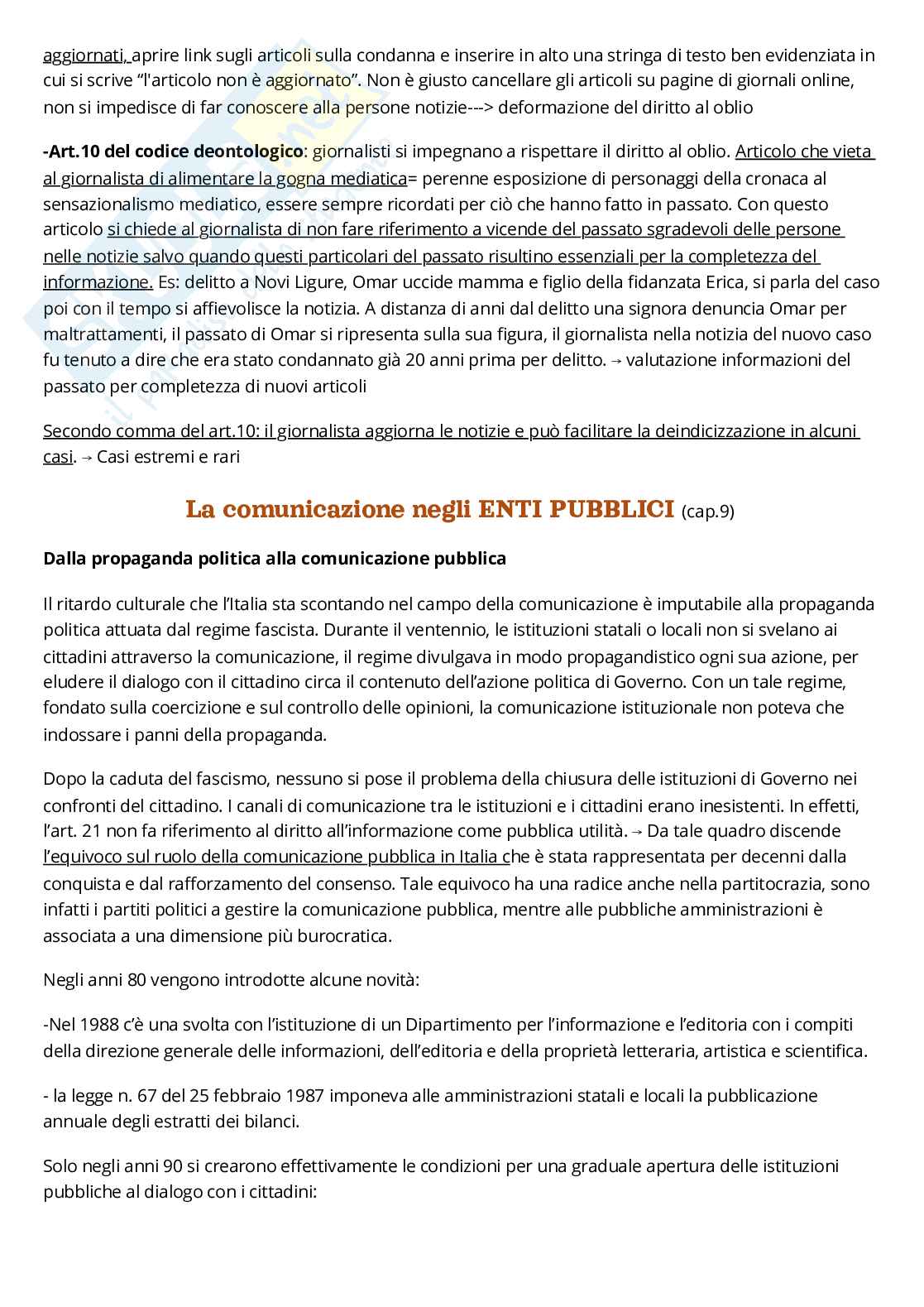 Riassunto esame Diritto dell'informazione, Prof. Razzante Ruben, libro consigliato Manuale di diritto dell’informazione e della comunicazione, Razzante Pag. 36
