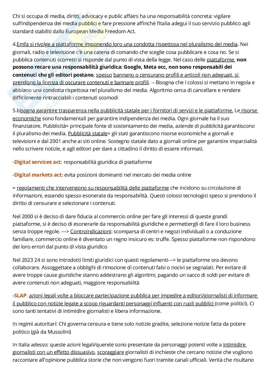 Riassunto esame Diritto dell'informazione, Prof. Razzante Ruben, libro consigliato Manuale di diritto dell’informazione e della comunicazione, Razzante Pag. 6