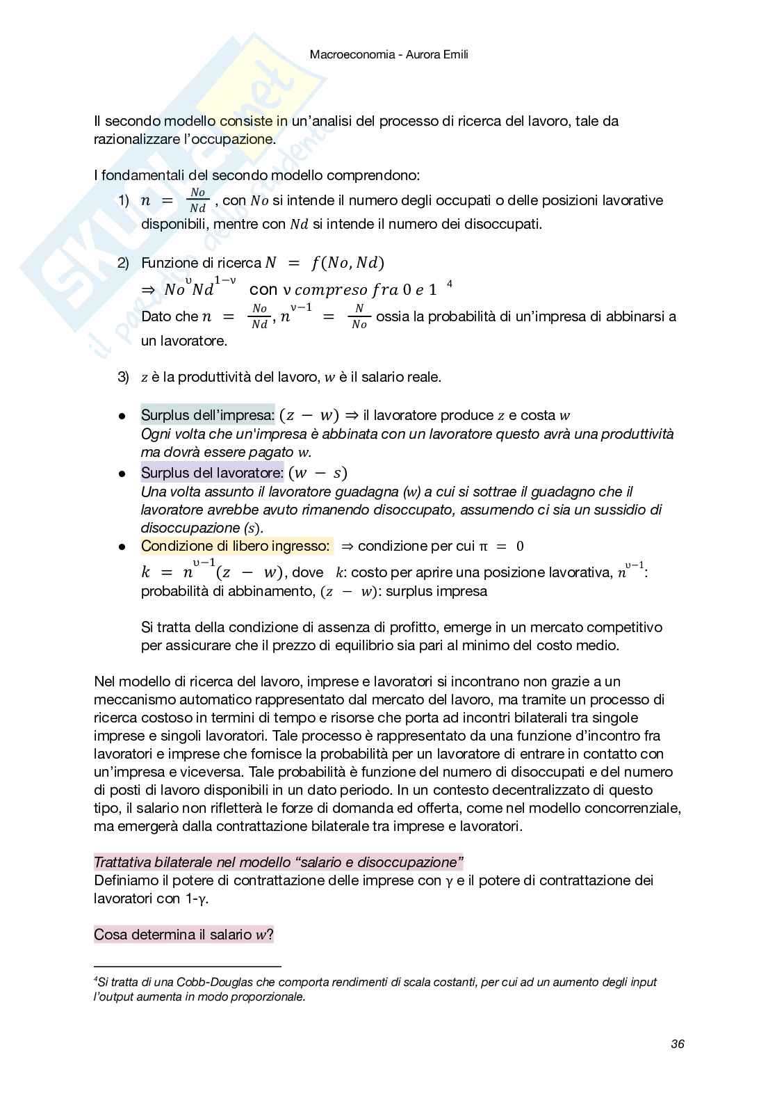 Riassunto esame Macroeconomia, Prof. Carbonari Lorenzo, libro consigliato Macroeconomia - il minimo teorico (II Edizione), Amendola, Carbonari, Ferraris Pag. 36