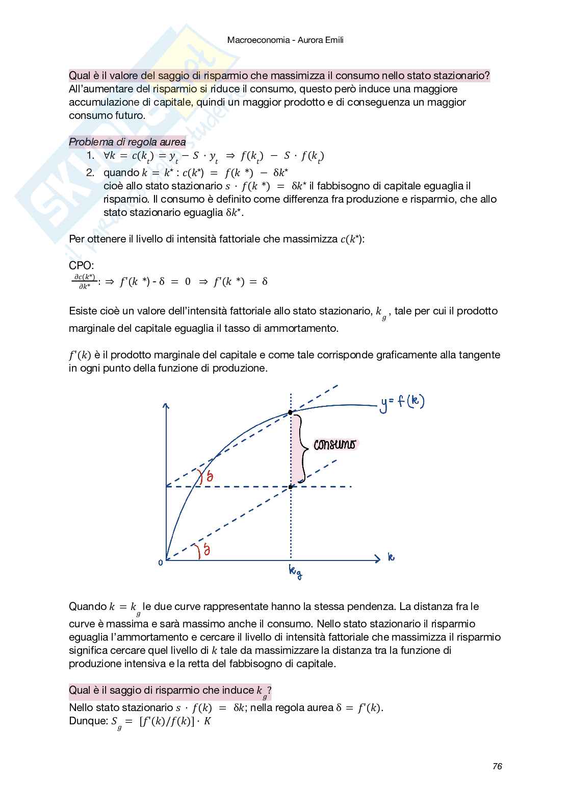 Riassunto esame Macroeconomia, Prof. Carbonari Lorenzo, libro consigliato Macroeconomia - il minimo teorico (II Edizione), Amendola, Carbonari, Ferraris Pag. 76