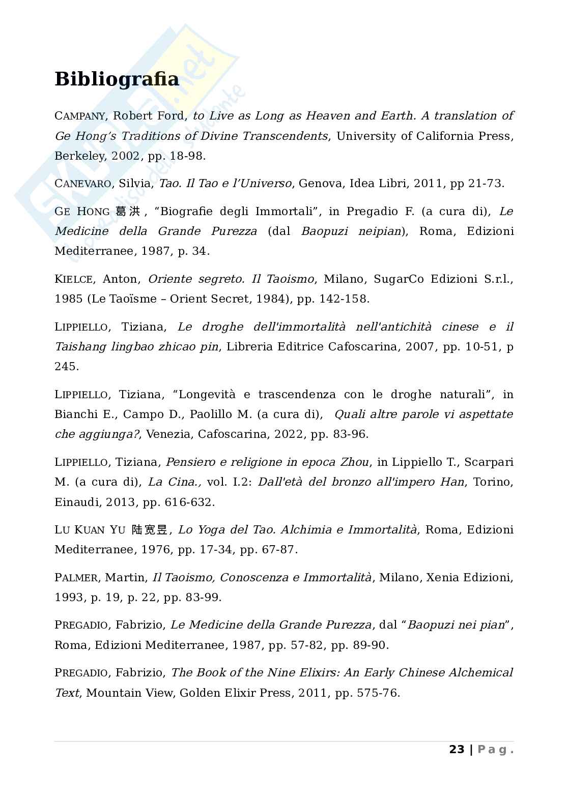  La ricerca taoista dell’immortalità: dalla storia alle pratiche dell’adepto Pag. 26
