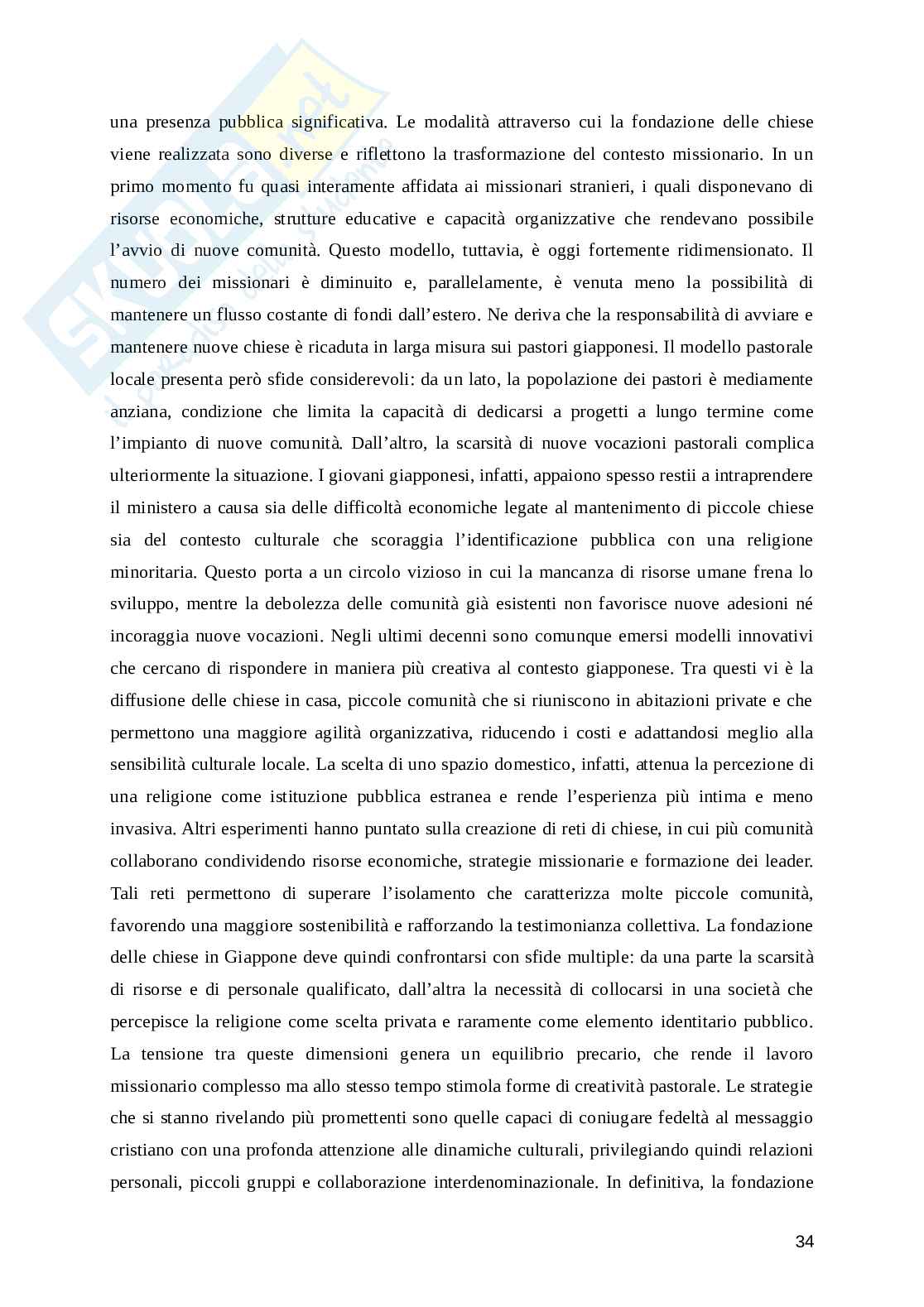 Pentecontalismo in Giappone. Una ricerca tra storia e contemporaneità Pag. 36