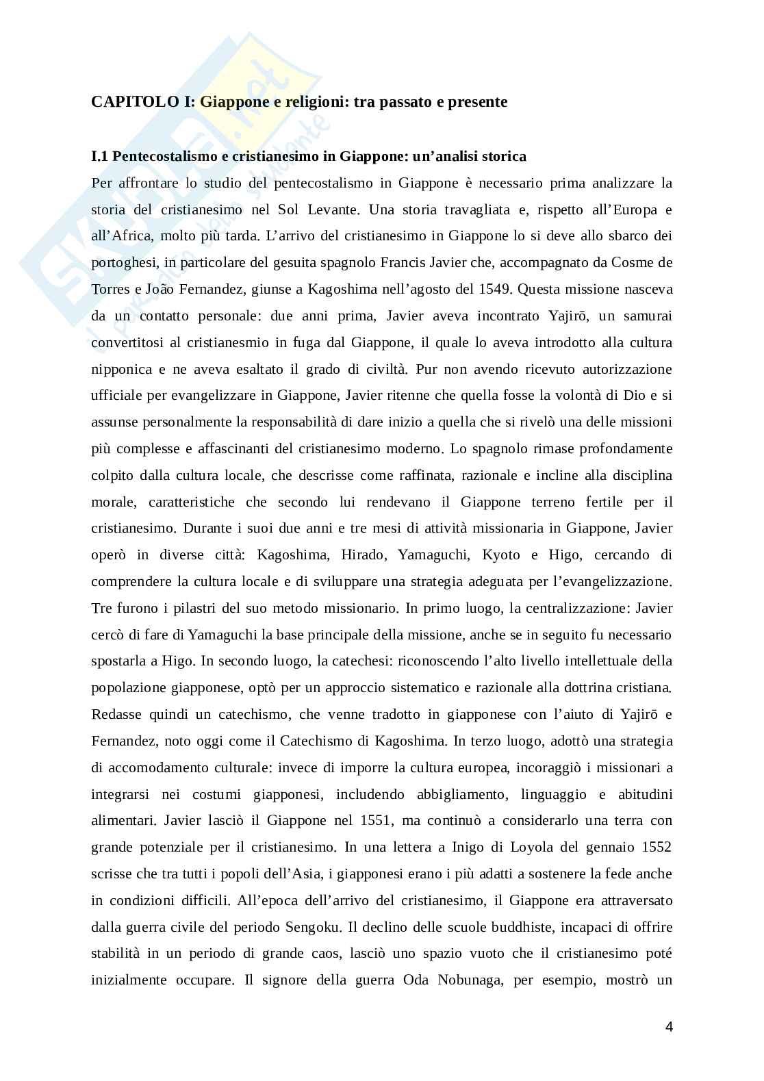 Pentecontalismo in Giappone. Una ricerca tra storia e contemporaneità Pag. 6