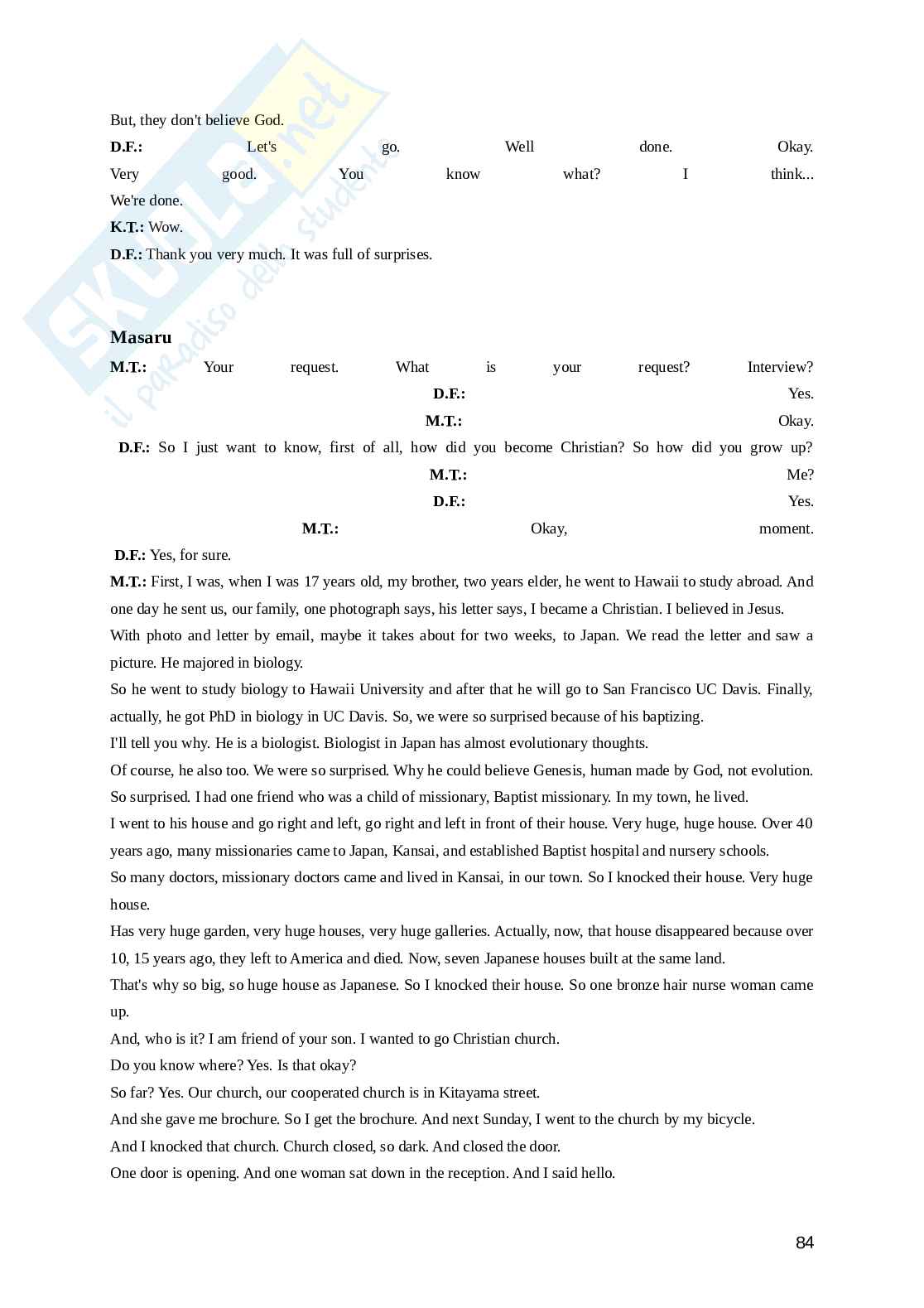 Pentecontalismo in Giappone. Una ricerca tra storia e contemporaneità Pag. 86