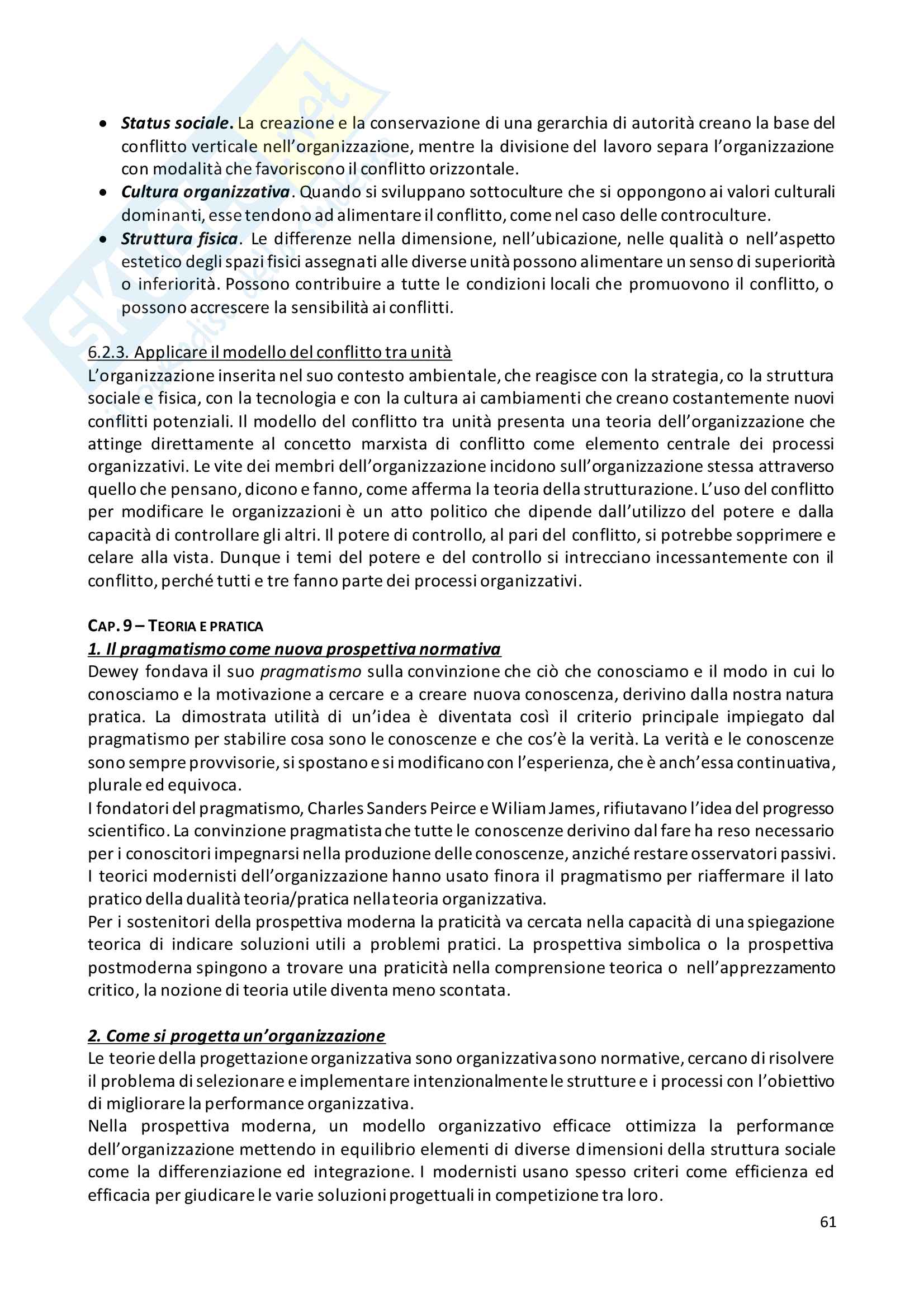 Teoria dell organizzazione - Sociologia Dell'Organizzazione Pag. 61
