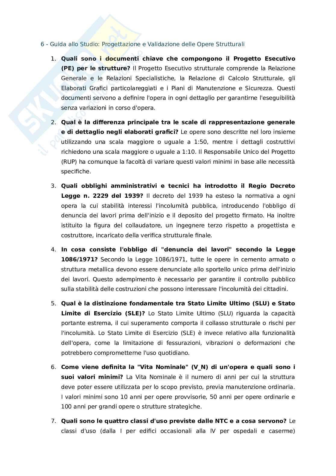 Laboratorio di controllo e validazione del progetto - Teoria, quiz domande tipo argomenti principali Pag. 16