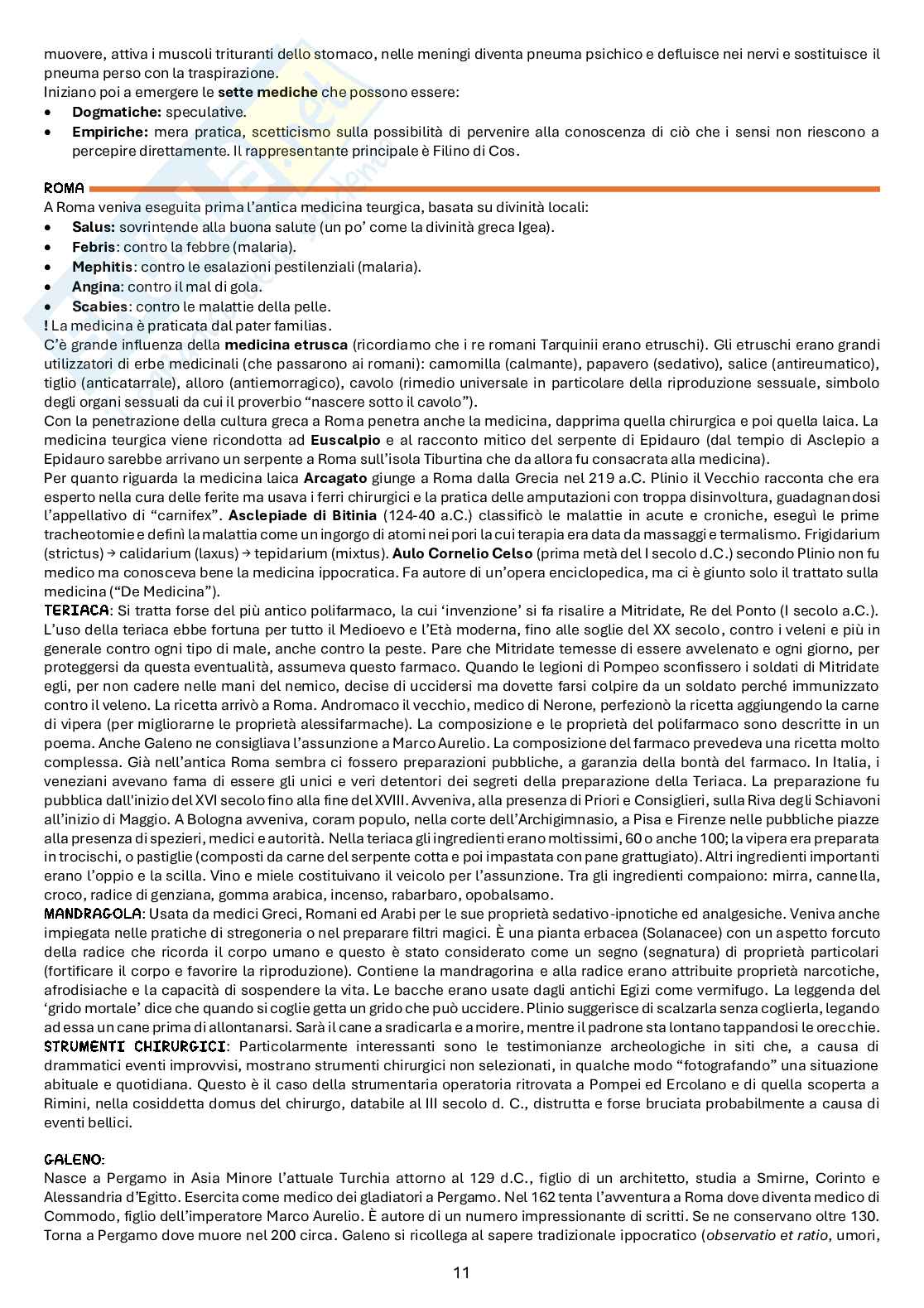 Appunti di Storia della medicina Pag. 11