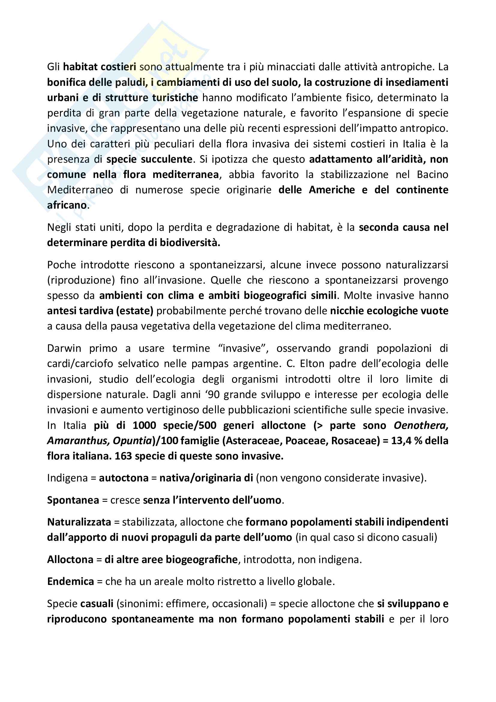 Ecologia delle specie invasive Pag. 2