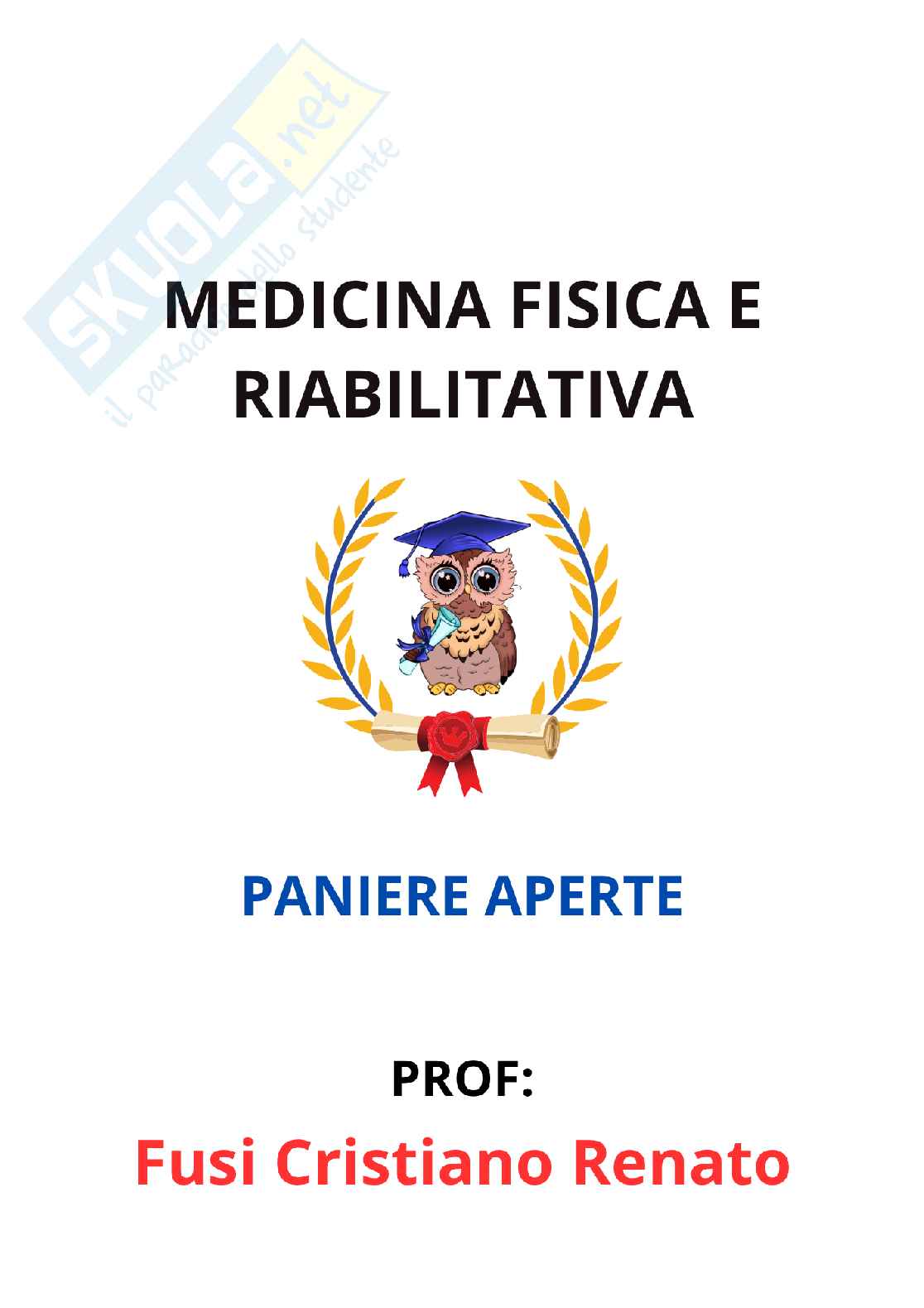 Paniere Medicina fisica e riabilitativa (2026) - Risposte aperte corrette  Pag. 1
