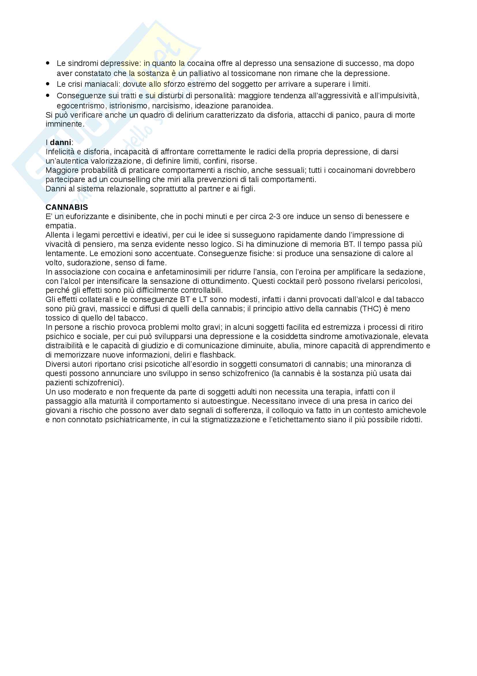 Riassunto esame Dipendenze Patologiche, docente Di Blasi, libro consigliato Doppia Diagnosi, autore Rigliano Pag. 11