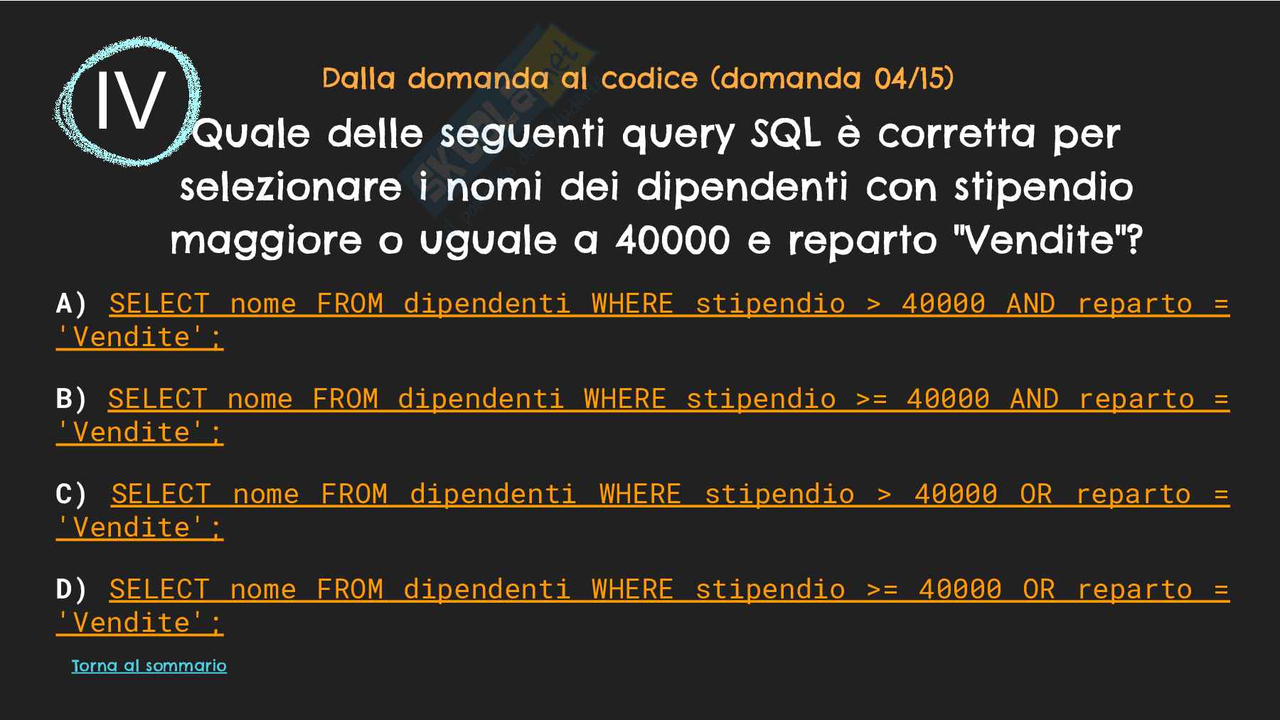 SQL - L'istruzione SELECT Pag. 81