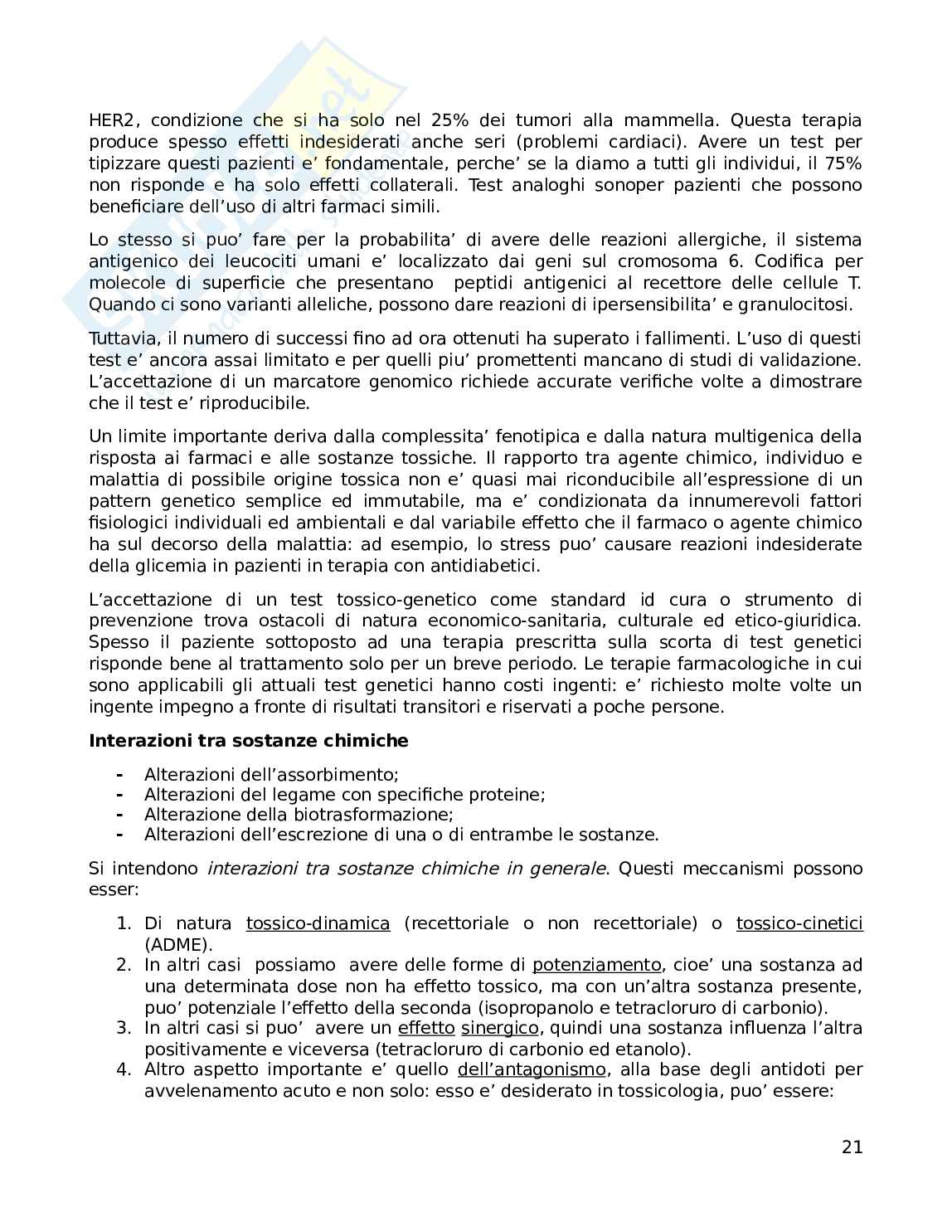 Appunti di Tossicologia  Pag. 21