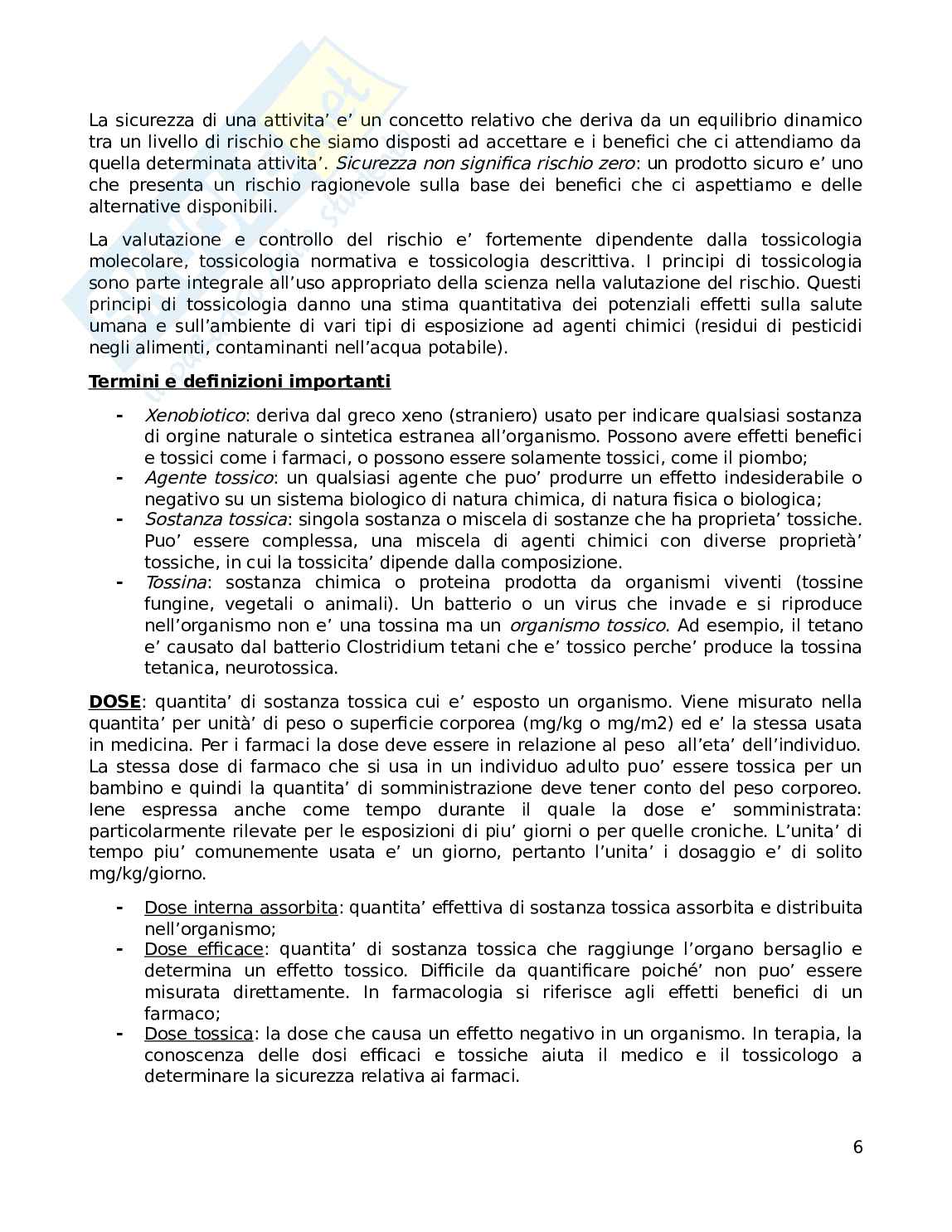 Appunti di Tossicologia  Pag. 6