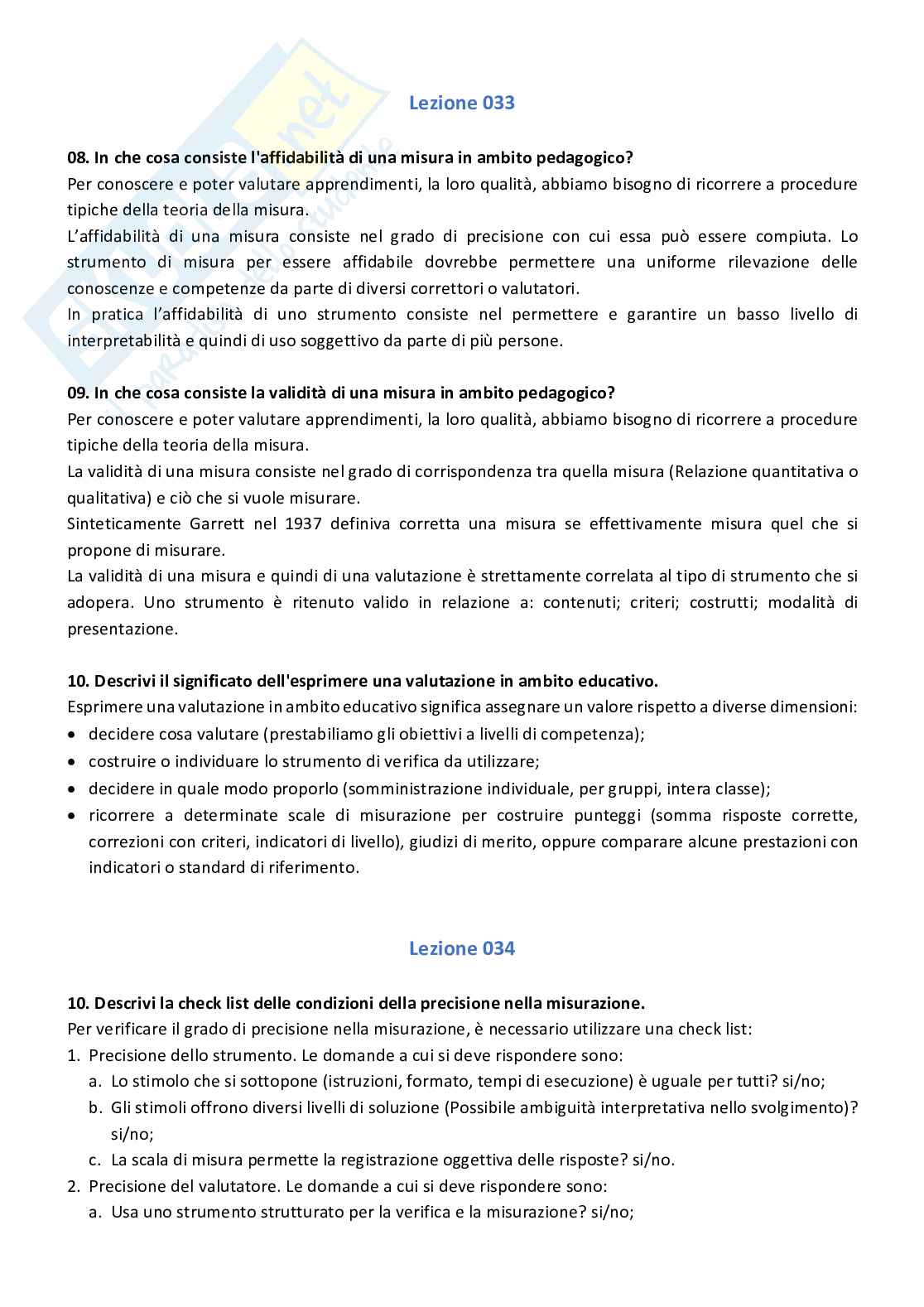 Paniere con risposte aperte di docimologia Pag. 11