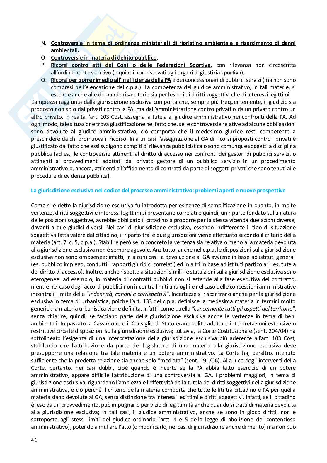 Riassunto esame Diritto processuale amministrativo, Prof. Travi Aldo, libro consigliato Lezioni di giustizia amministrativa, Aldo Travi Pag. 41