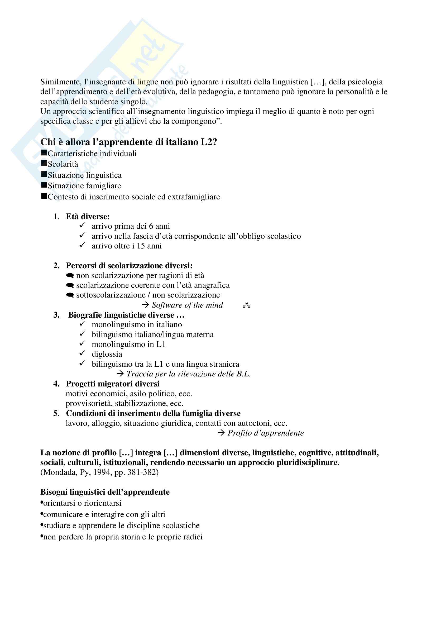 La formazione dell’insegnante di italiano L2 Pag. 2