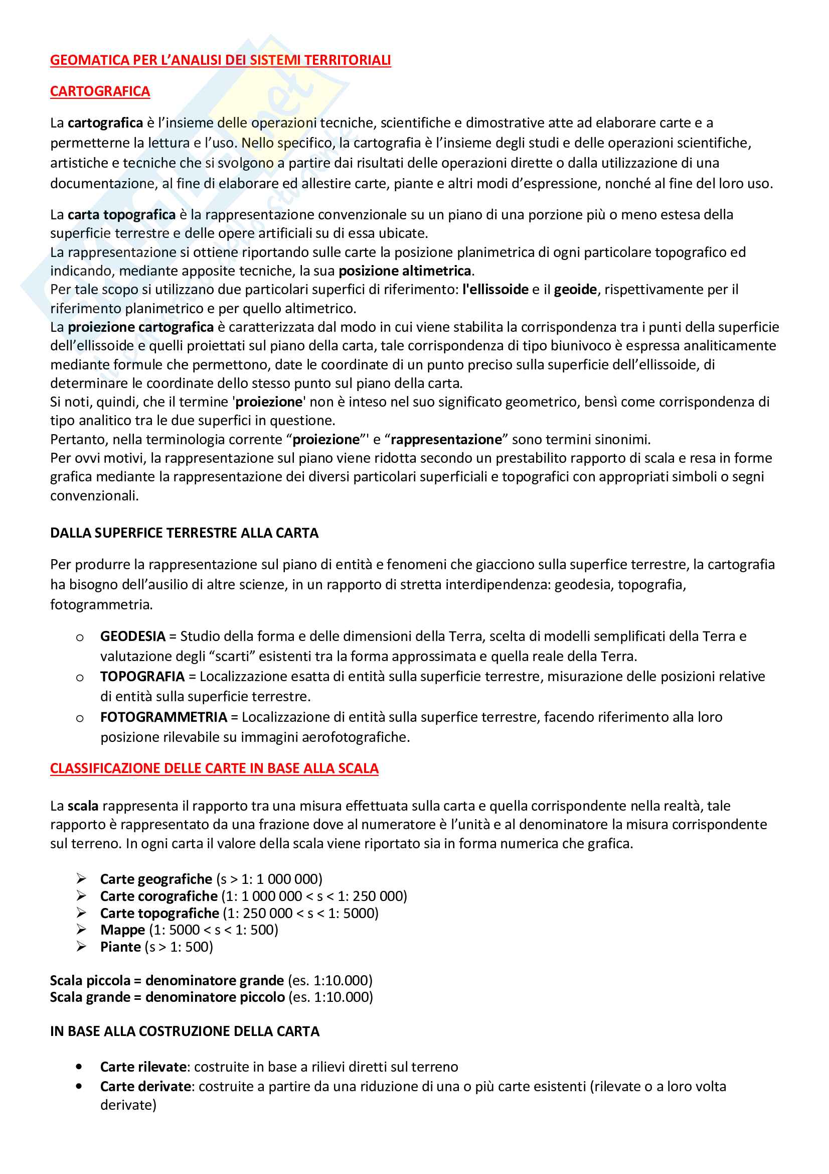 Geomatica e analisi dei sistemi territoriali Pag. 1