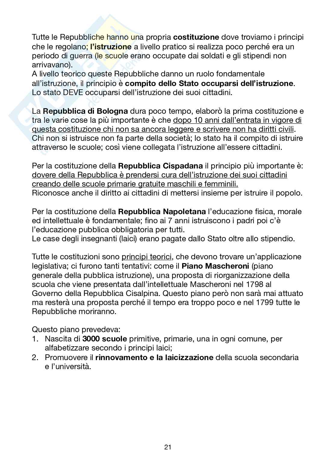 Storia dell'educazione  Pag. 21
