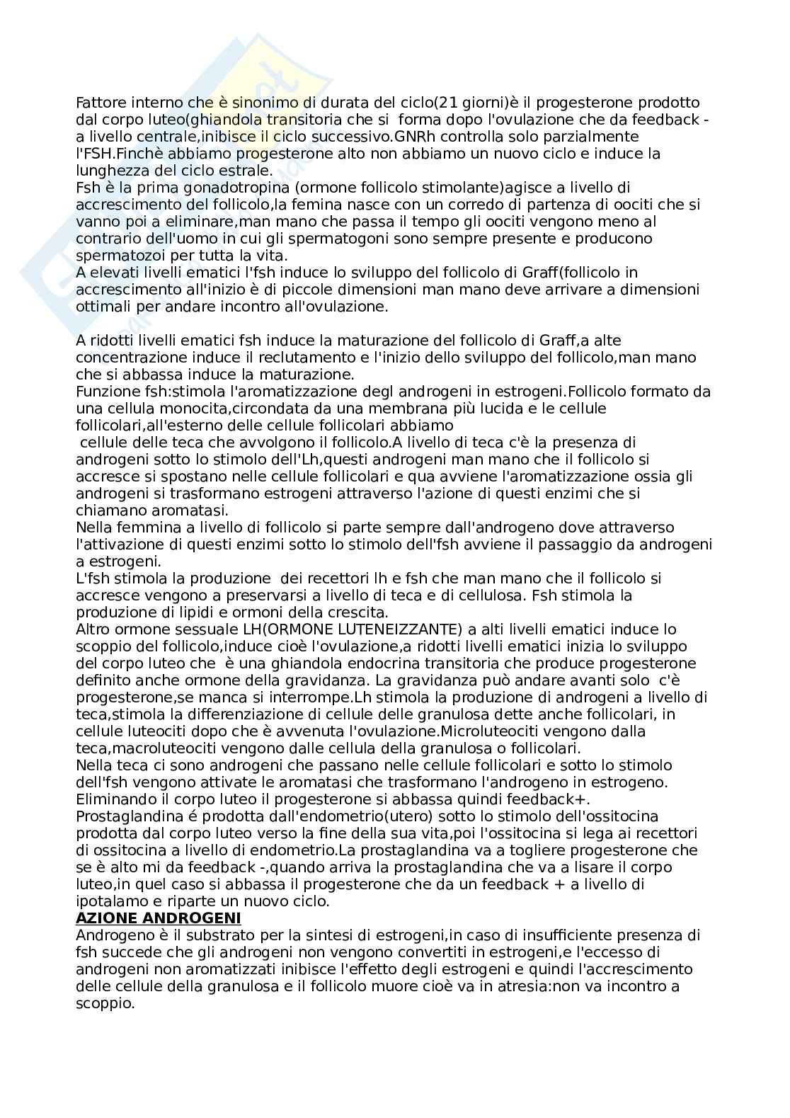 Appunti ostetricia, igiene della riproduzione e F.A. Pag. 2
