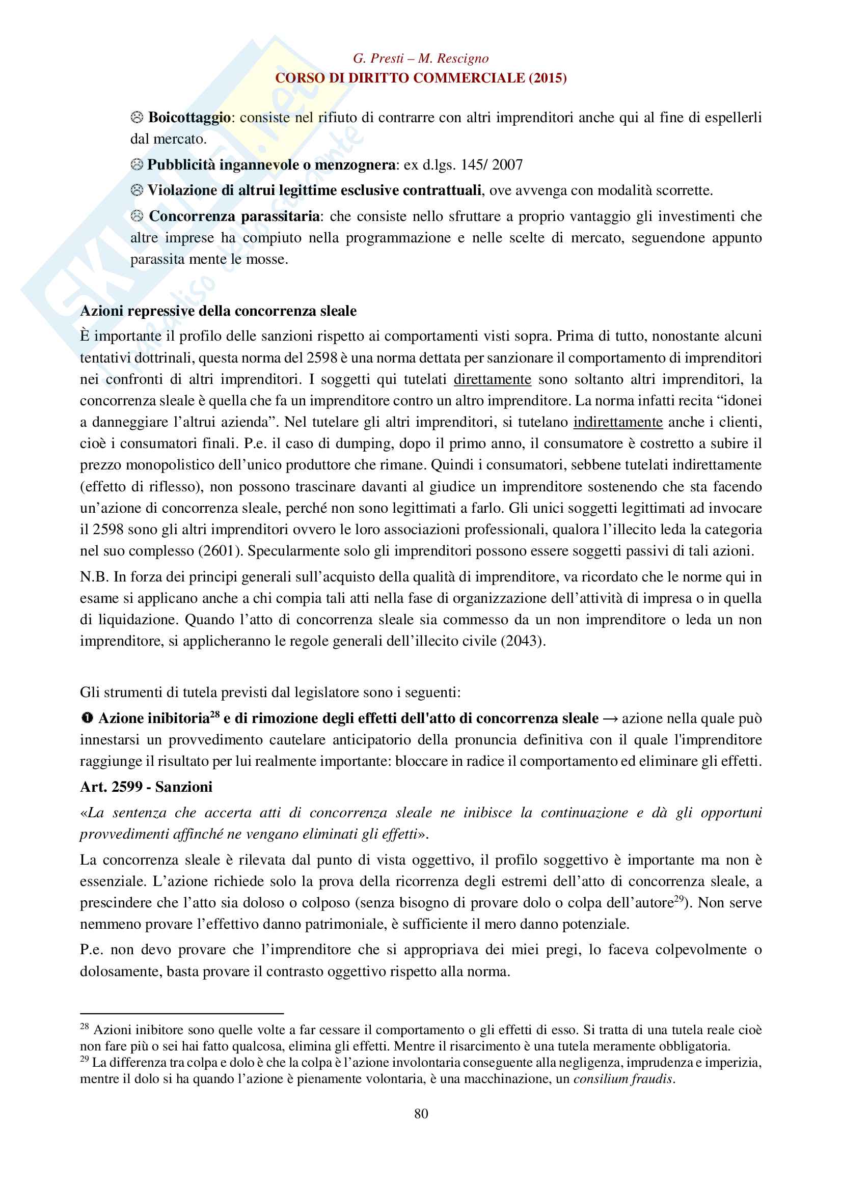 Appunti per esame di diritto commerciale La concorrenza fra imprese e i contratti Pag. 6