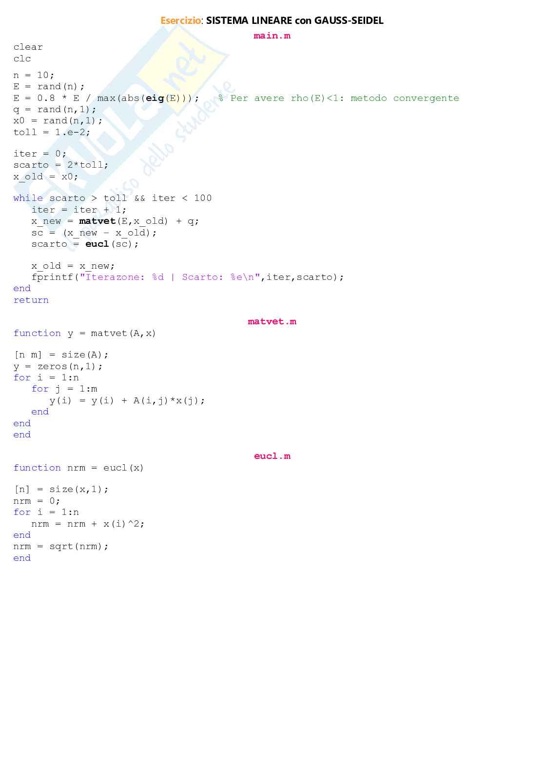 Esercizi e prove svolte della parte Matlab di Informatica Pag. 66