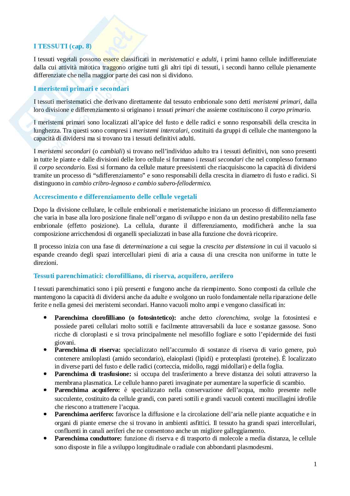 Tessuti vegetali Pag. 1