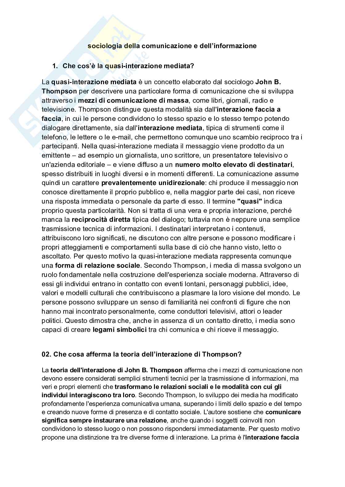 Sociologia della comunicazione e dell’informazione  Pag. 1